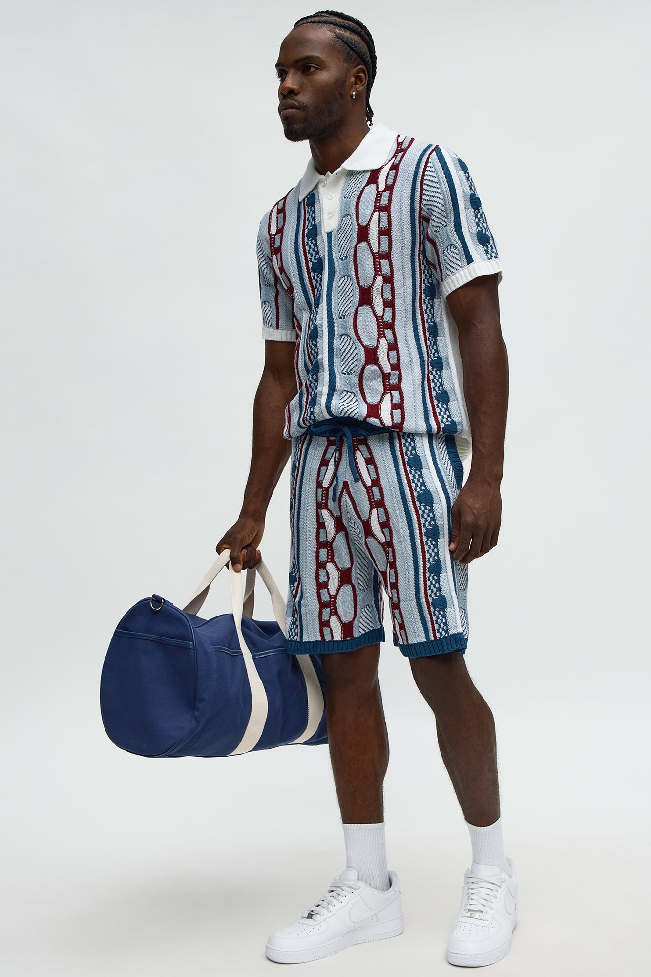 Wakka Multi Color Knit Polo - White/combo