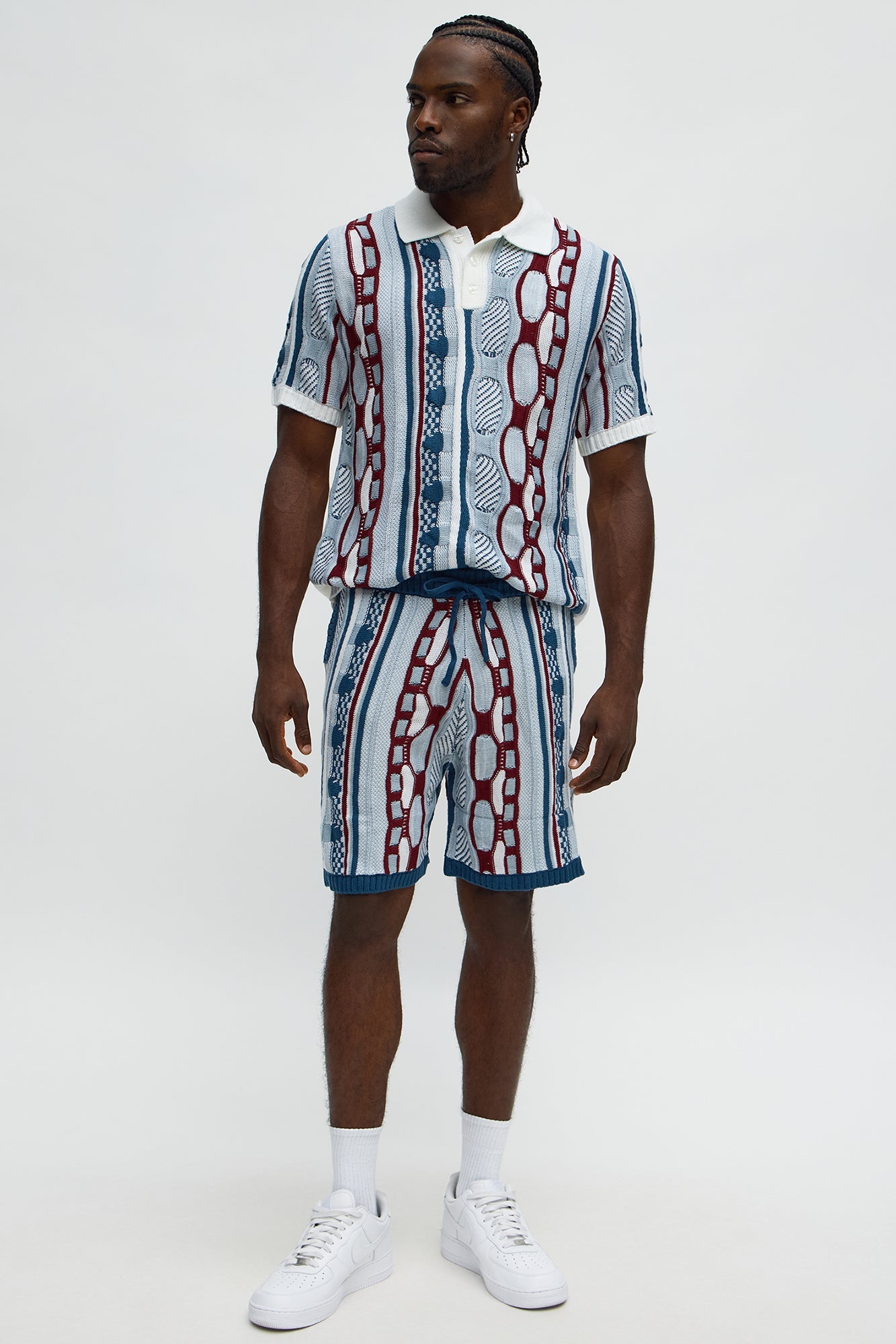 Wakka Multi Color Knit Polo - White/combo