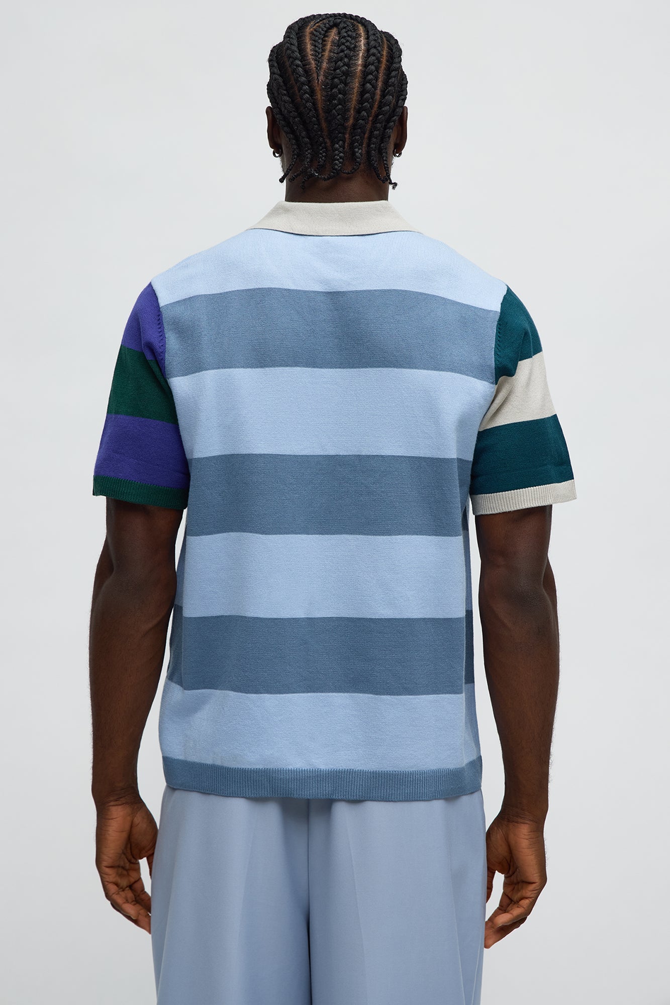 Relaxed Multi Color Dreamer Knitted Polo - Blue/combo