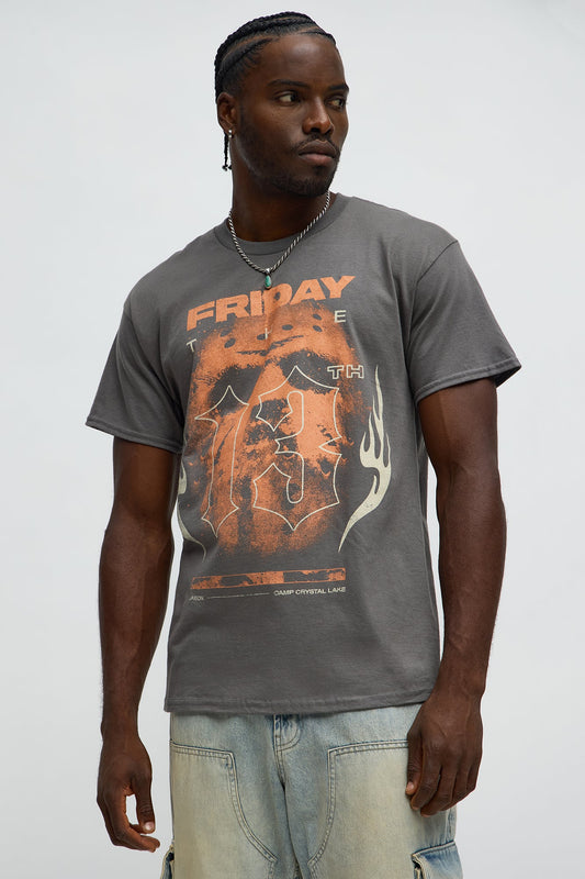 Friday The 13th Crystal Lake Short Sleeve Tee - Charcoal