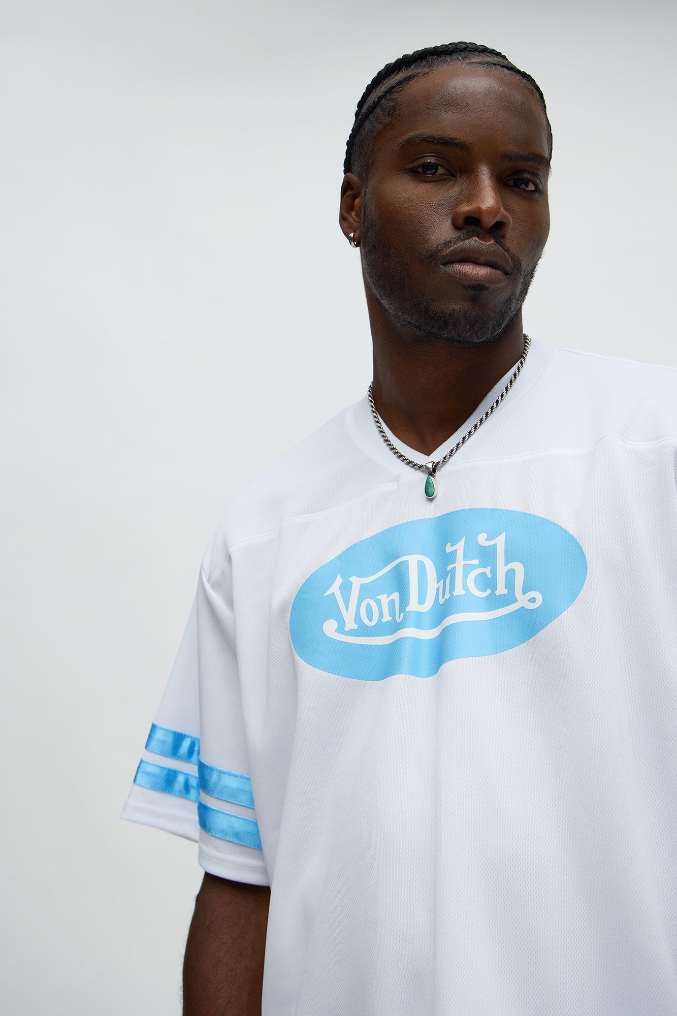 Von Dutch Originals V Neck Tee - White/combo