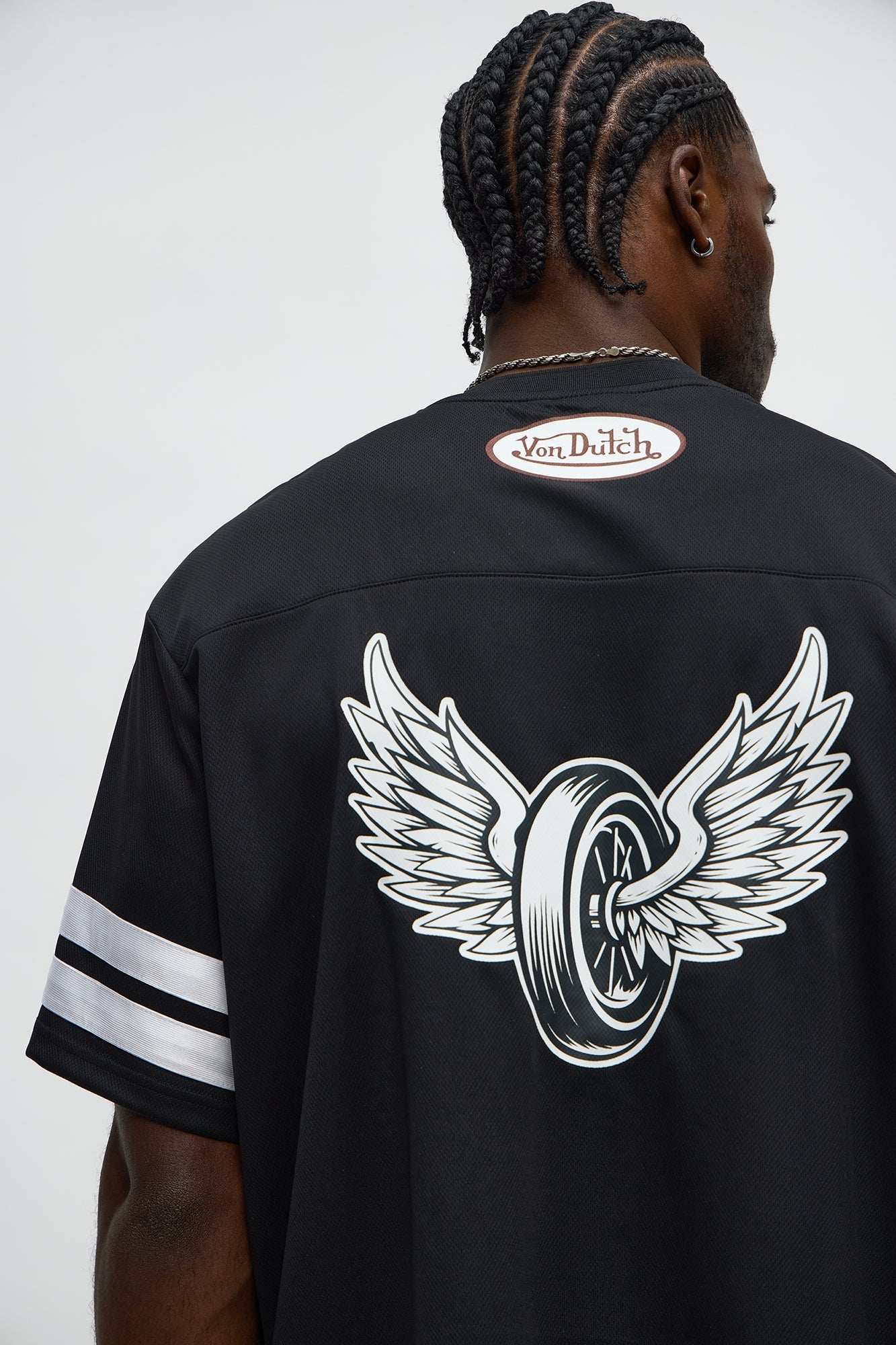 Von Dutch Flying High V Neck Tee - Black/combo