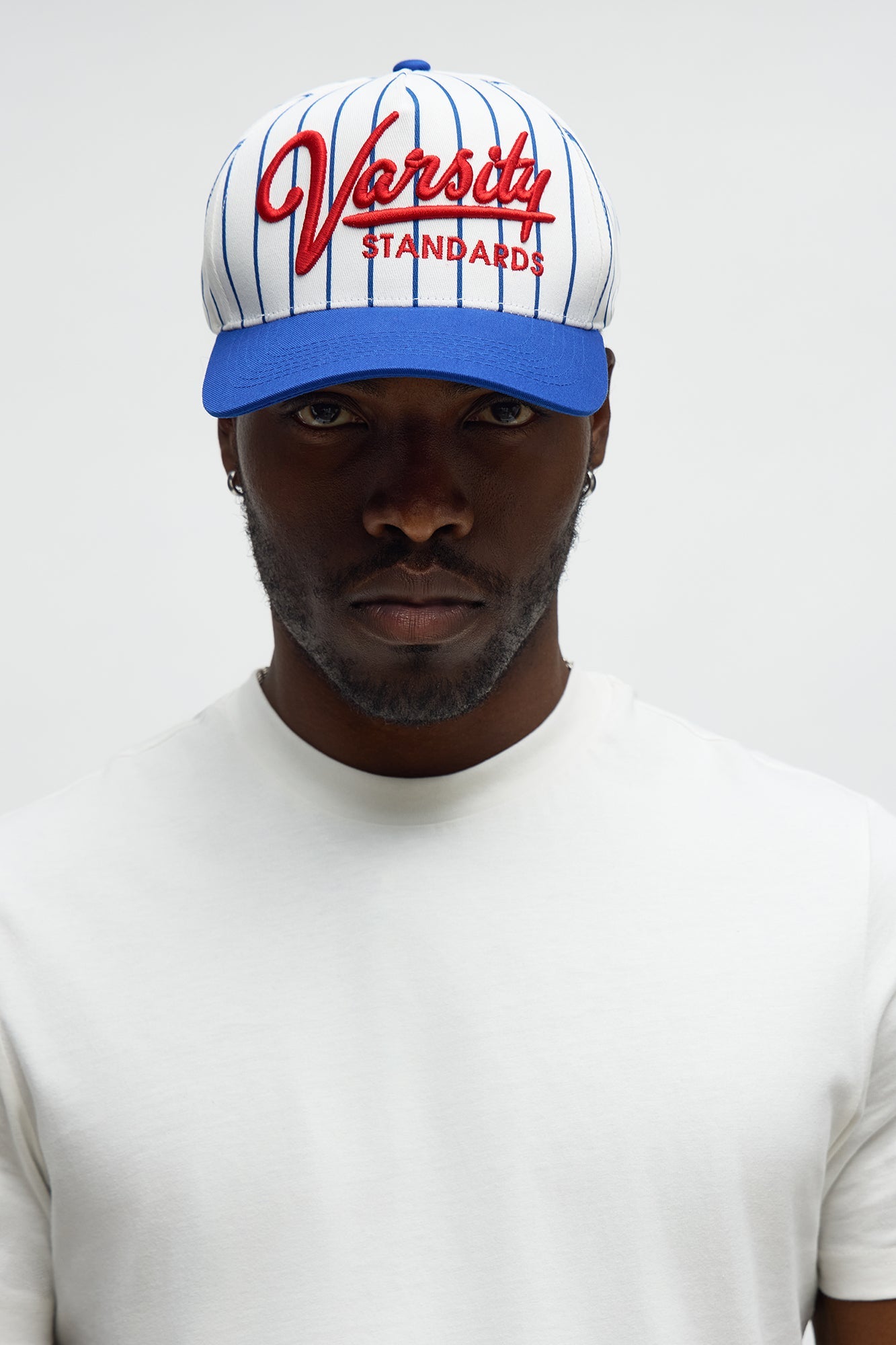 Varsity Standards Striped Structured Snapback Hat - Blue/combo