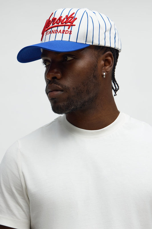 Varsity Standards Striped Structured Snapback Hat - Blue/combo