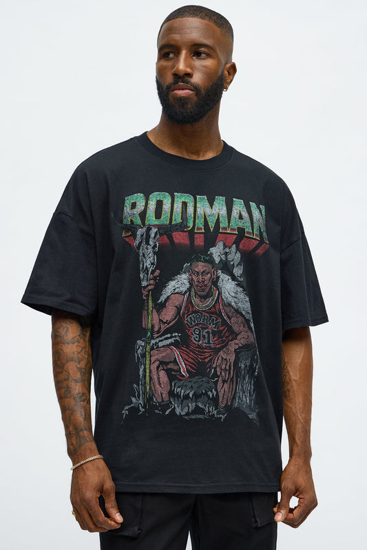 Dennis Rodman At The Throne Short Sleeve Tee - Black Wash