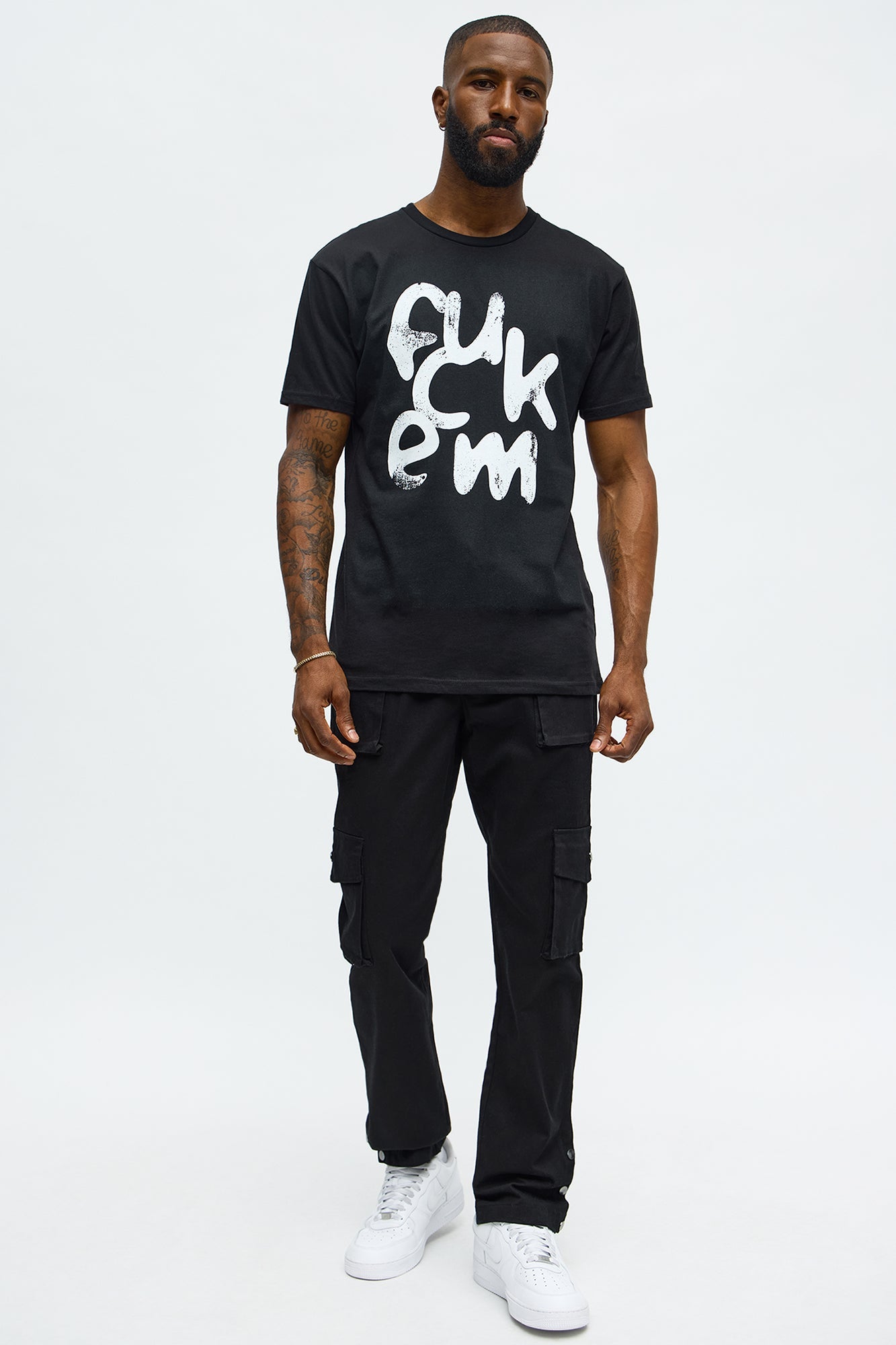 FCUK EM Short Sleeve Tee - Black