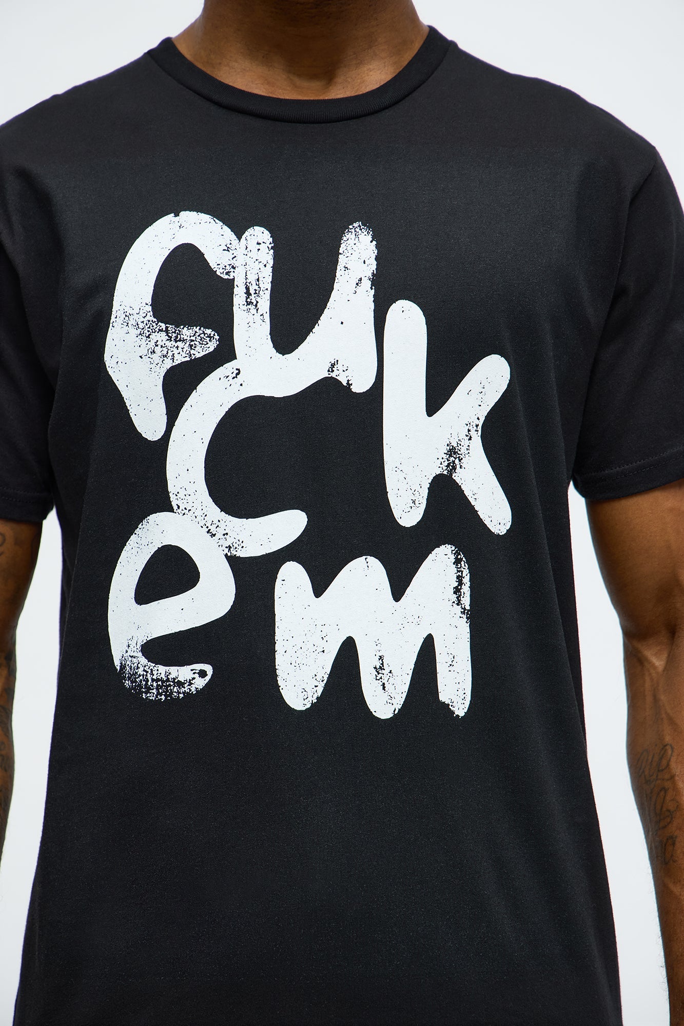 FCUK EM Short Sleeve Tee - Black