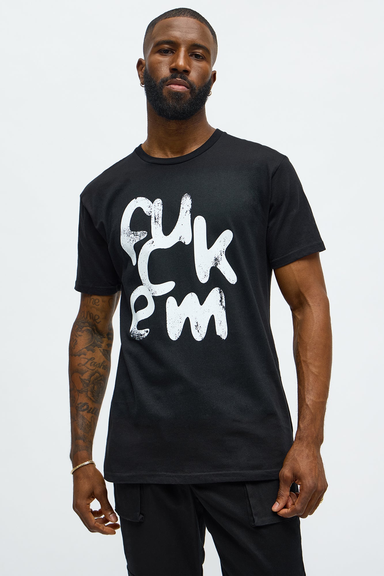 FCUK EM Short Sleeve Tee - Black