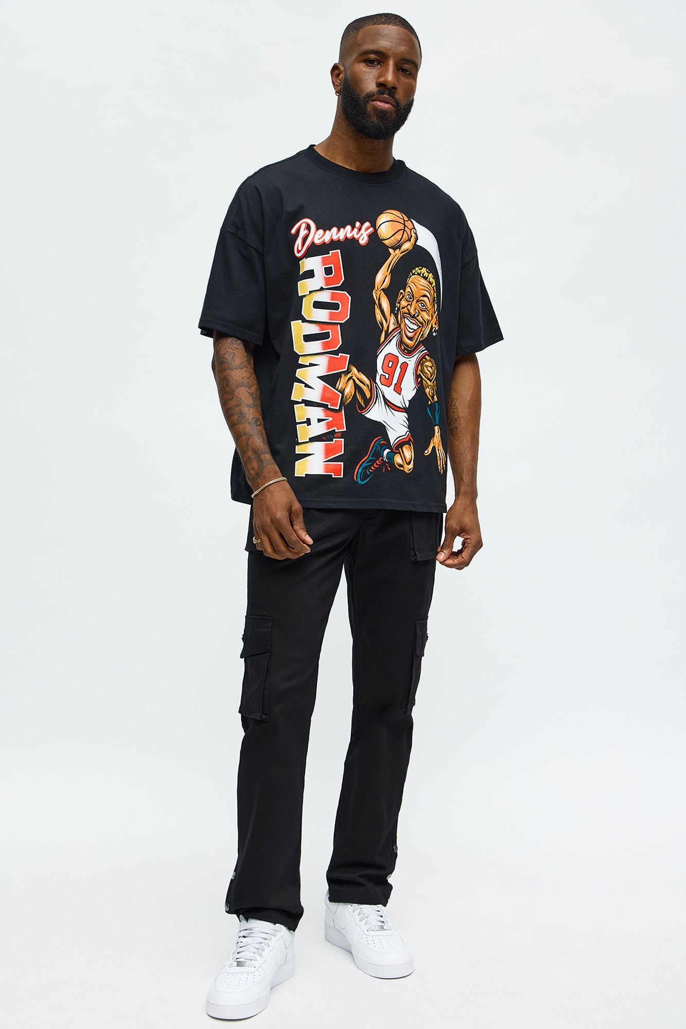 Dennis Rodman Vintage Washed Short Sleeve Tee - Black Wash