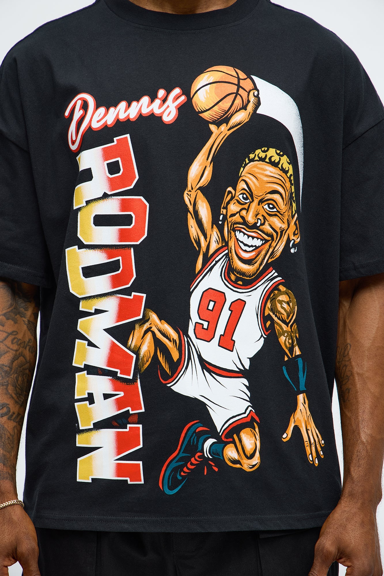 Dennis Rodman Vintage Washed Short Sleeve Tee - Black Wash