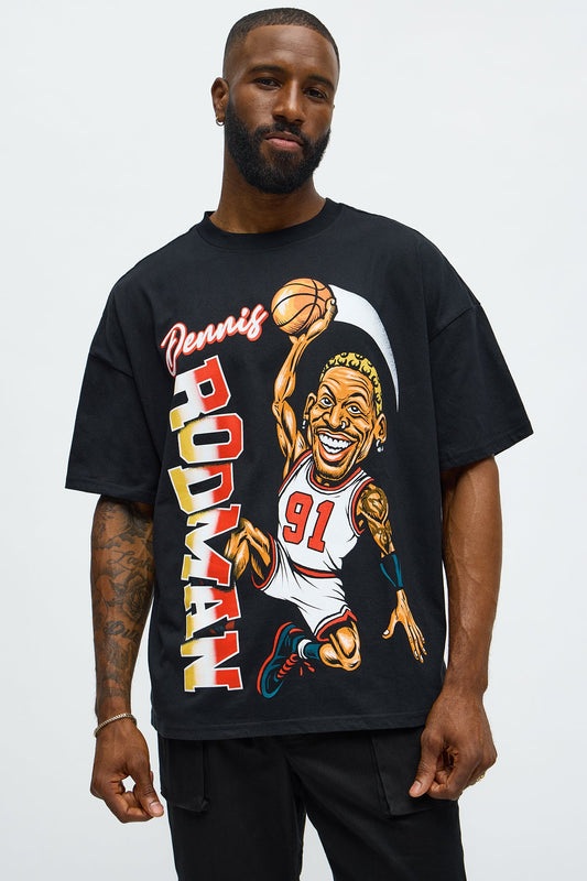 Dennis Rodman Vintage Washed Short Sleeve Tee - Black Wash