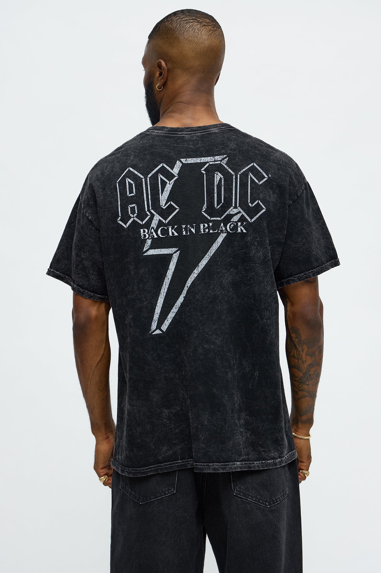 ACDC Back To Black Short Sleeve Tee - Black Wash