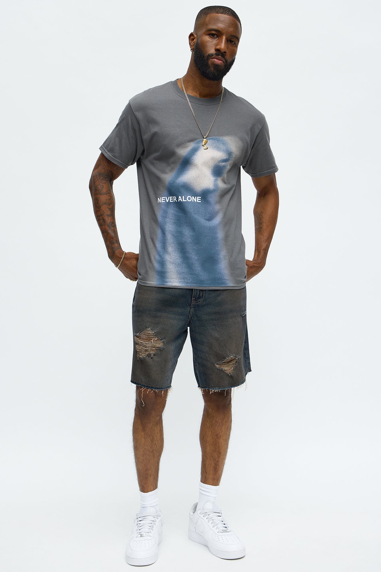 Never Alone Short Sleeve Tee - Charcoal