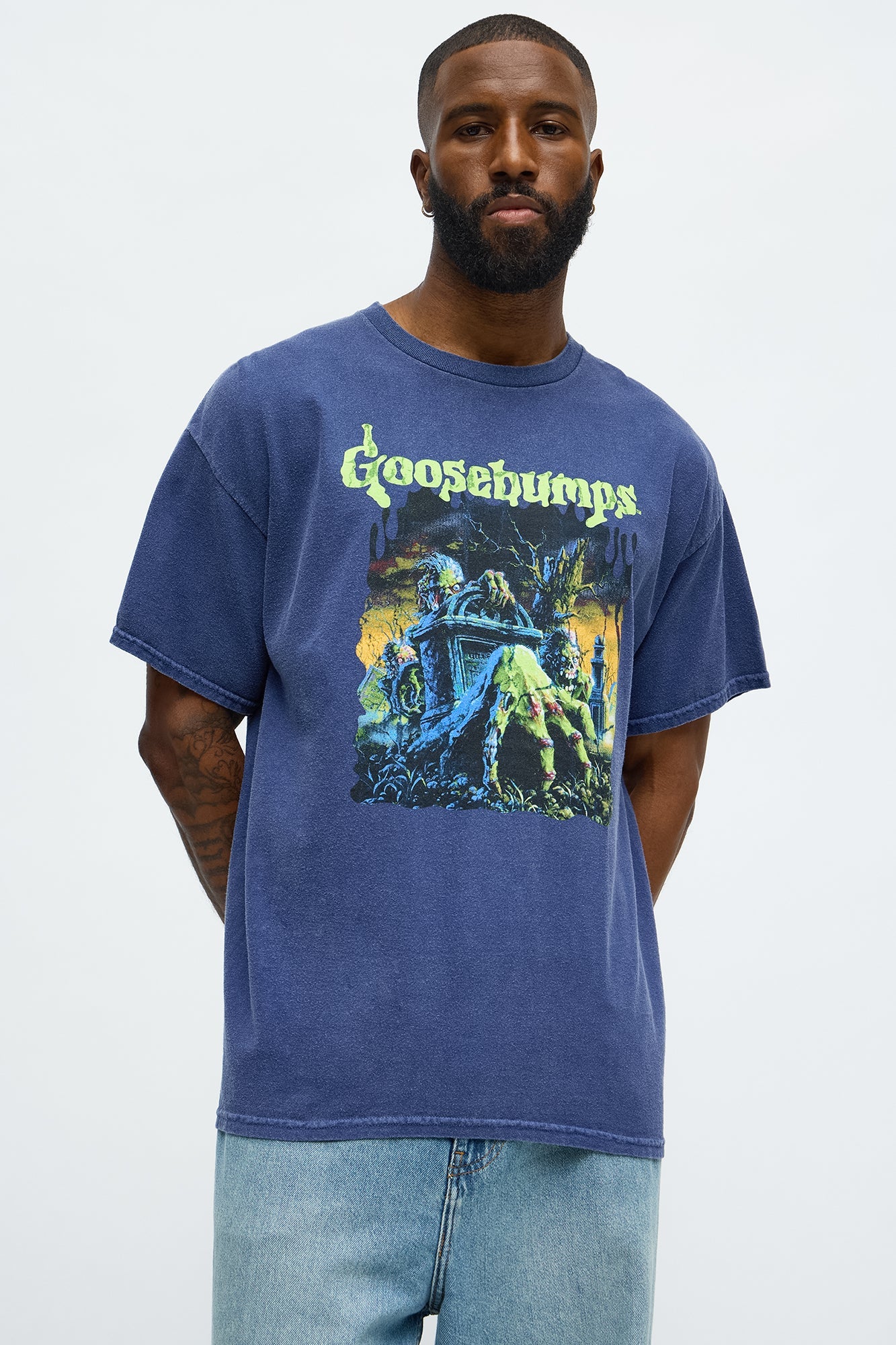 Goosebumps Dont Go To Sleep Short Sleeve Tee - Navy