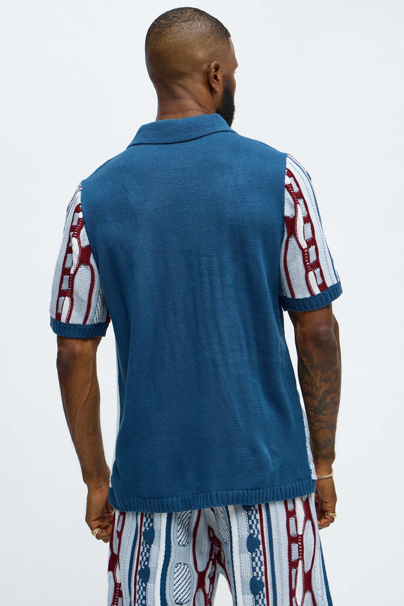 Wakka Multi Color Knit Polo - Teal/combo