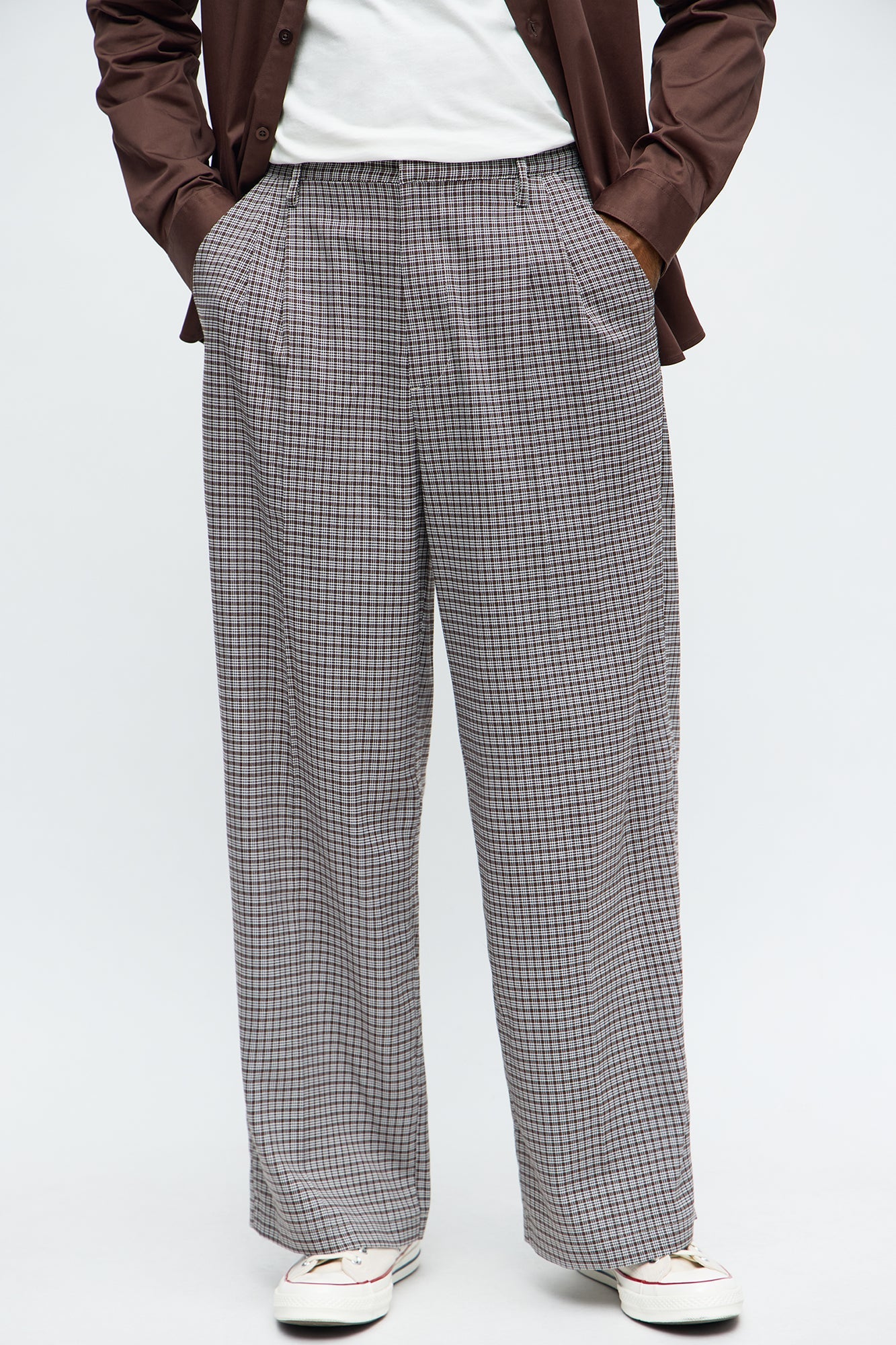 Wide Leg Street Car Pleated Trouser - Black/combo