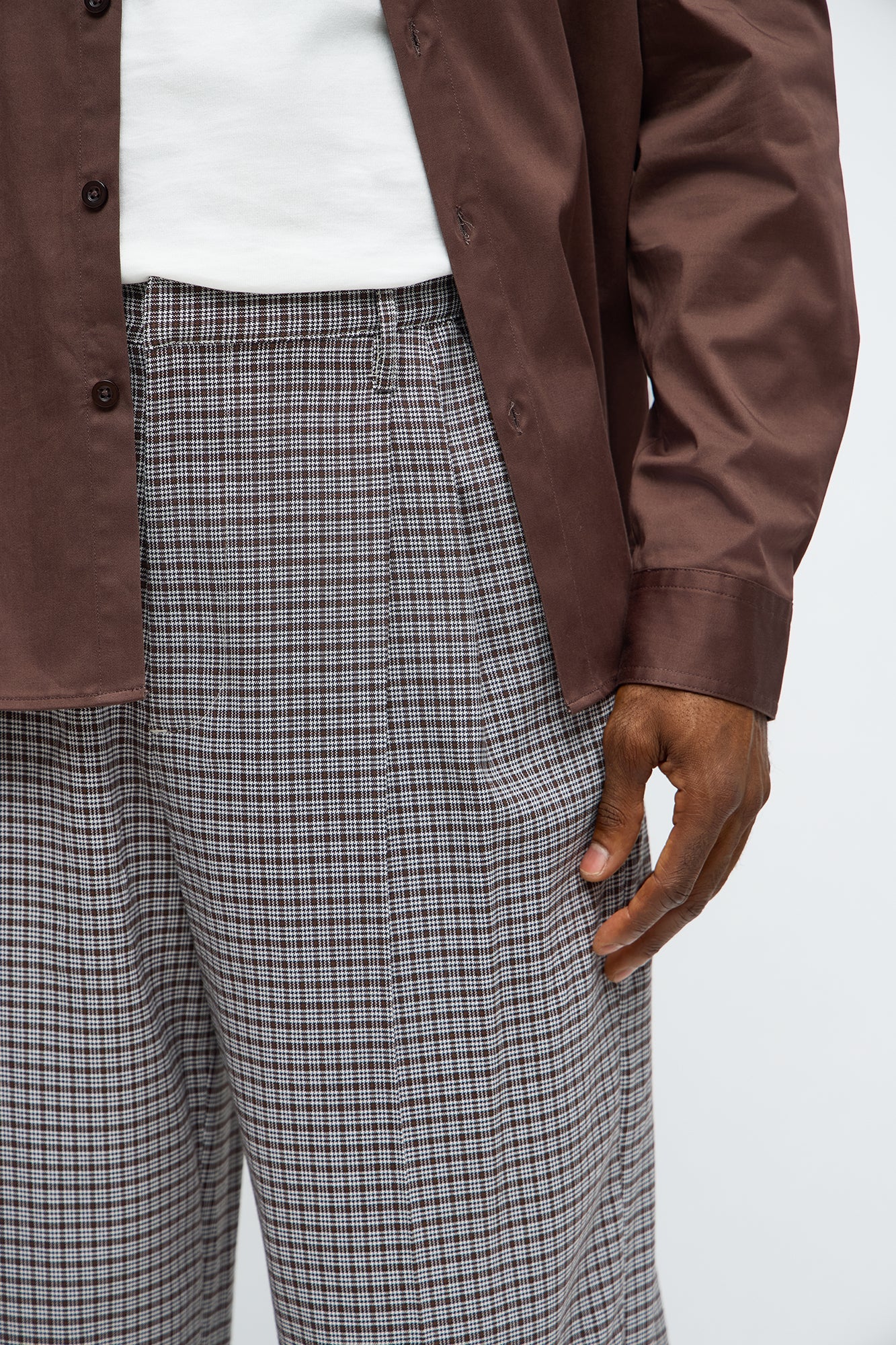 Wide Leg Street Car Pleated Trouser - Black/combo