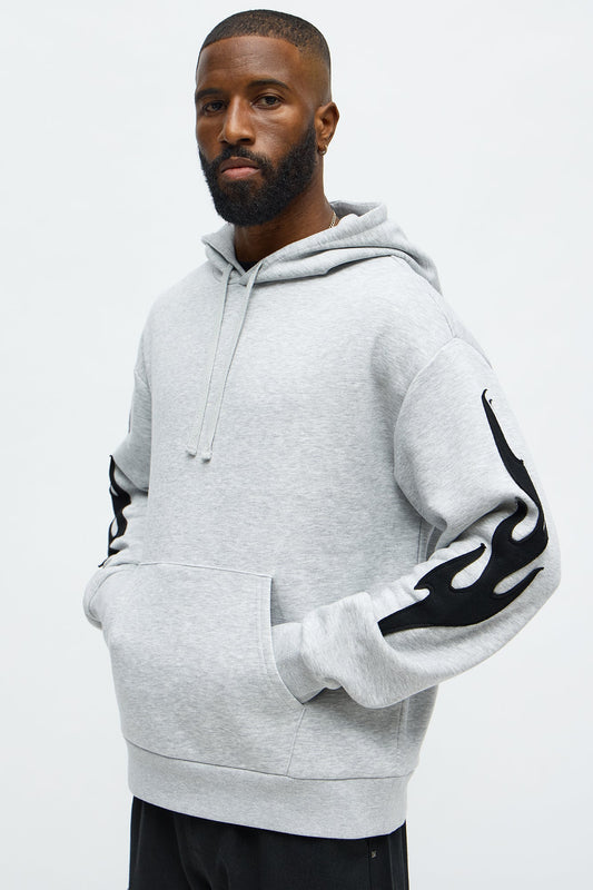 Flame Time Tyson Hoodie - Heather Grey