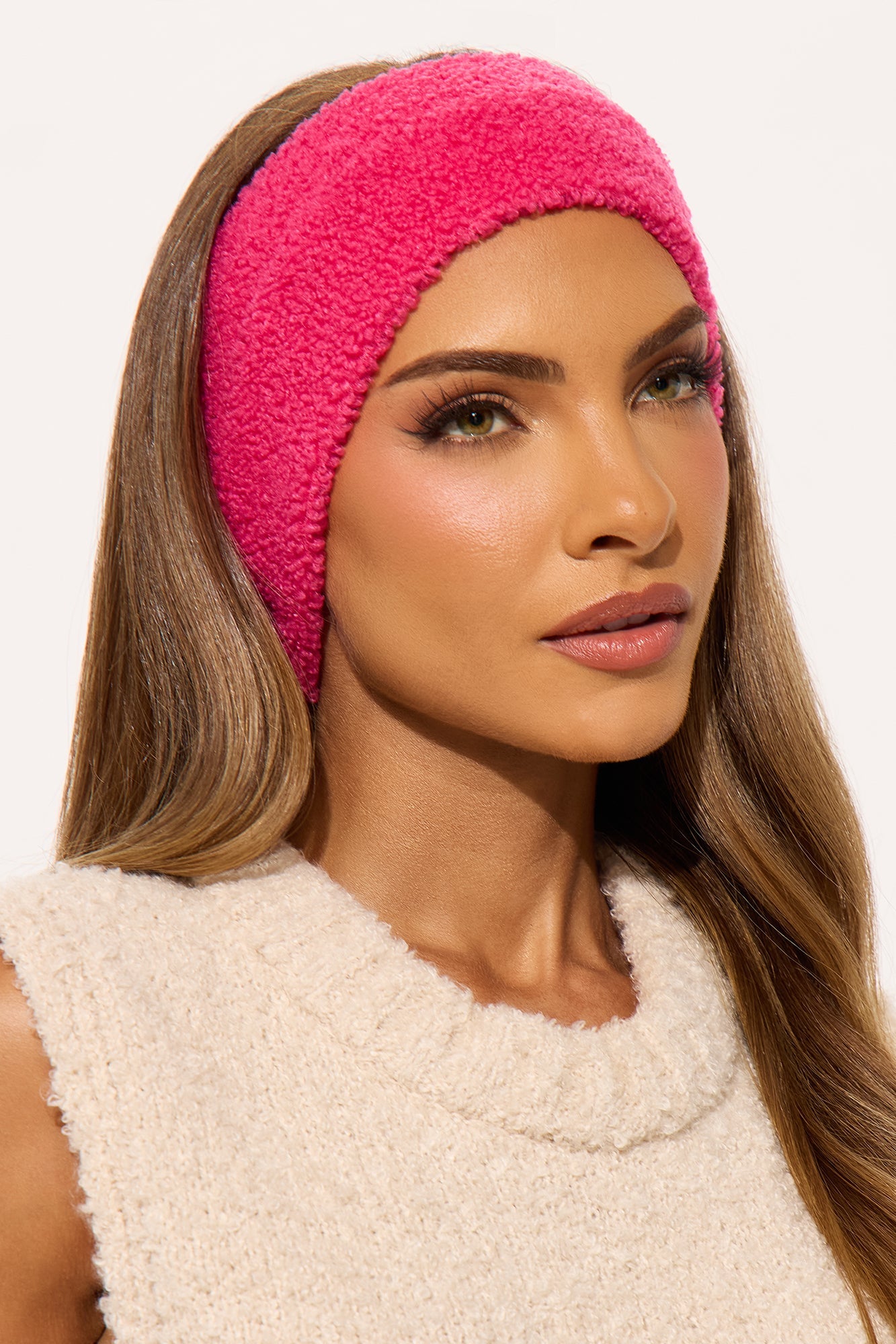 Ready For The Cold Sherpa Headband - Pink