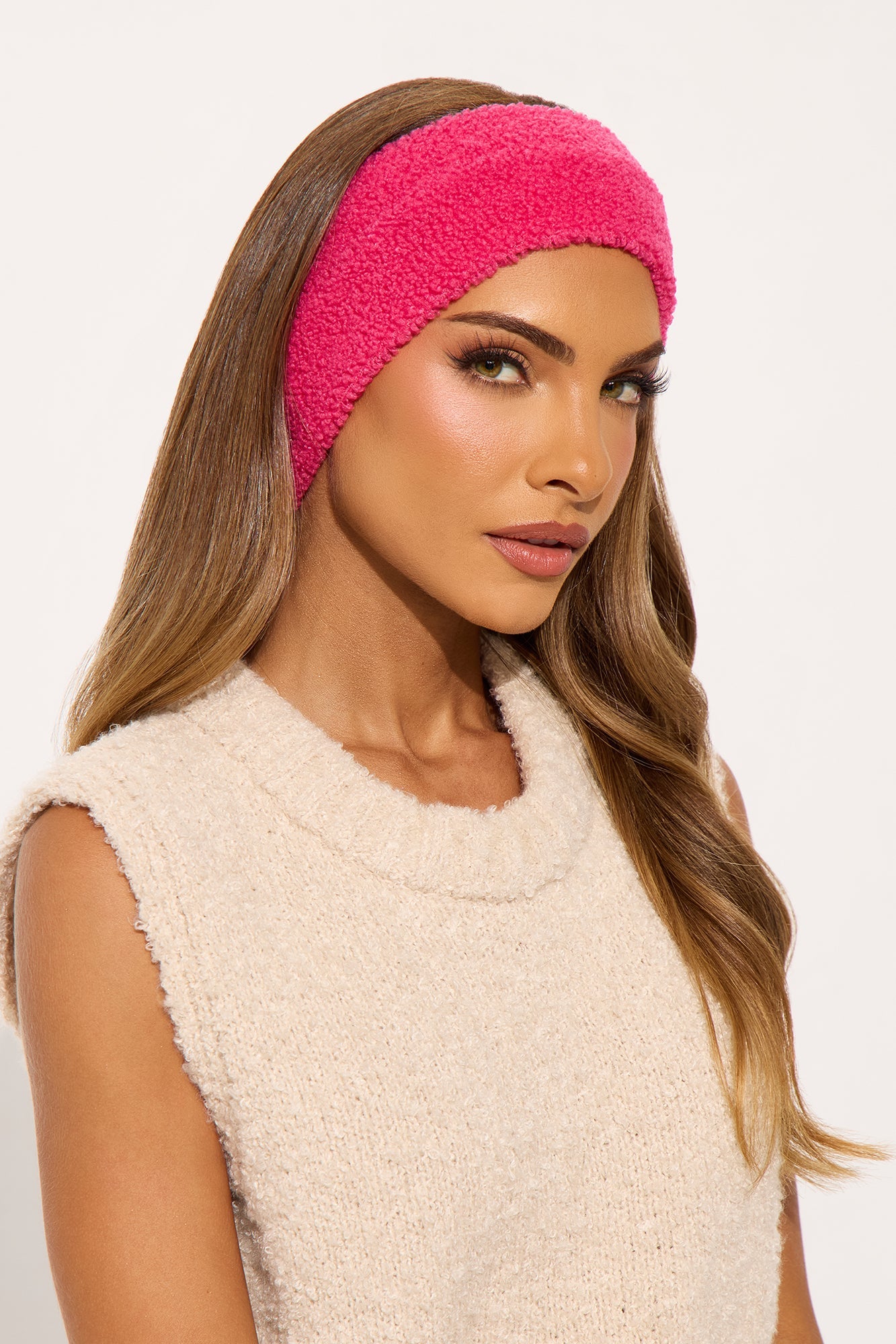 Ready For The Cold Sherpa Headband - Pink