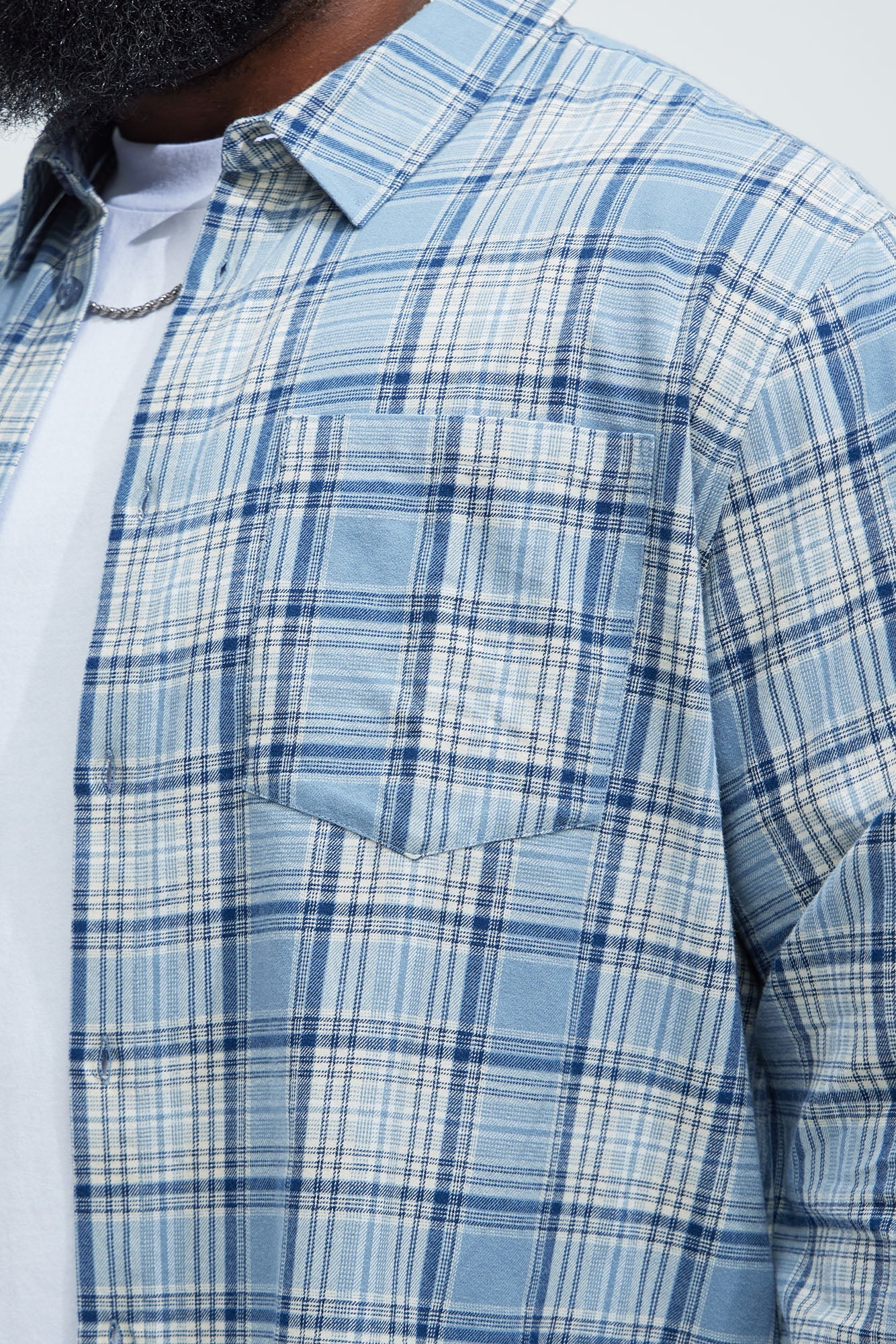 Delano Cropped Plaid Shirt - Blue/combo