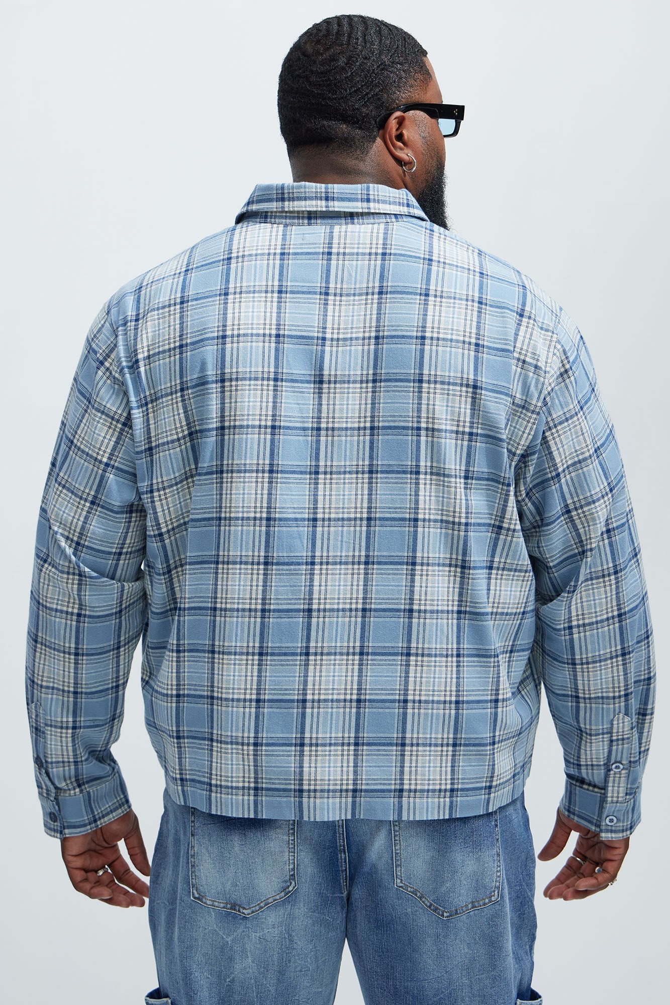 Delano Cropped Plaid Shirt - Blue/combo