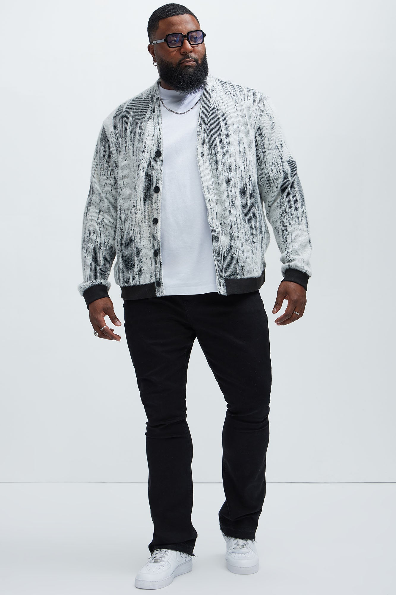 Livin' That Life Mohair Cardigan - Black/combo