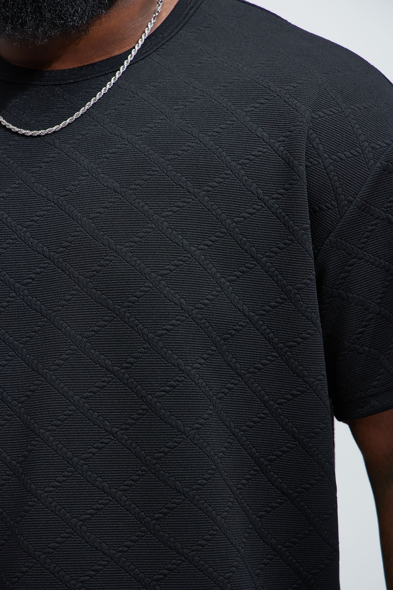 Lingo Textured Relaxed Tee - Black