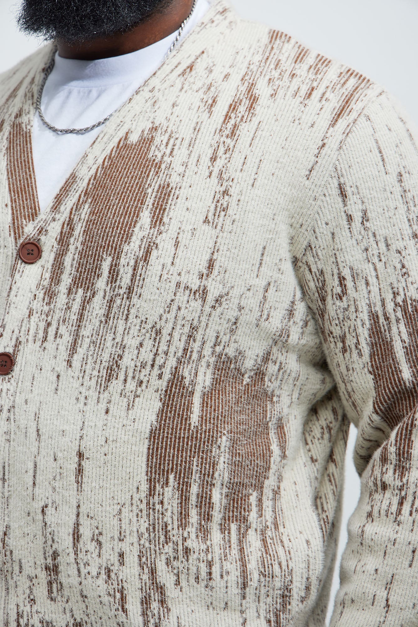 Livin' That Life Mohair Cardigan - Brown/combo