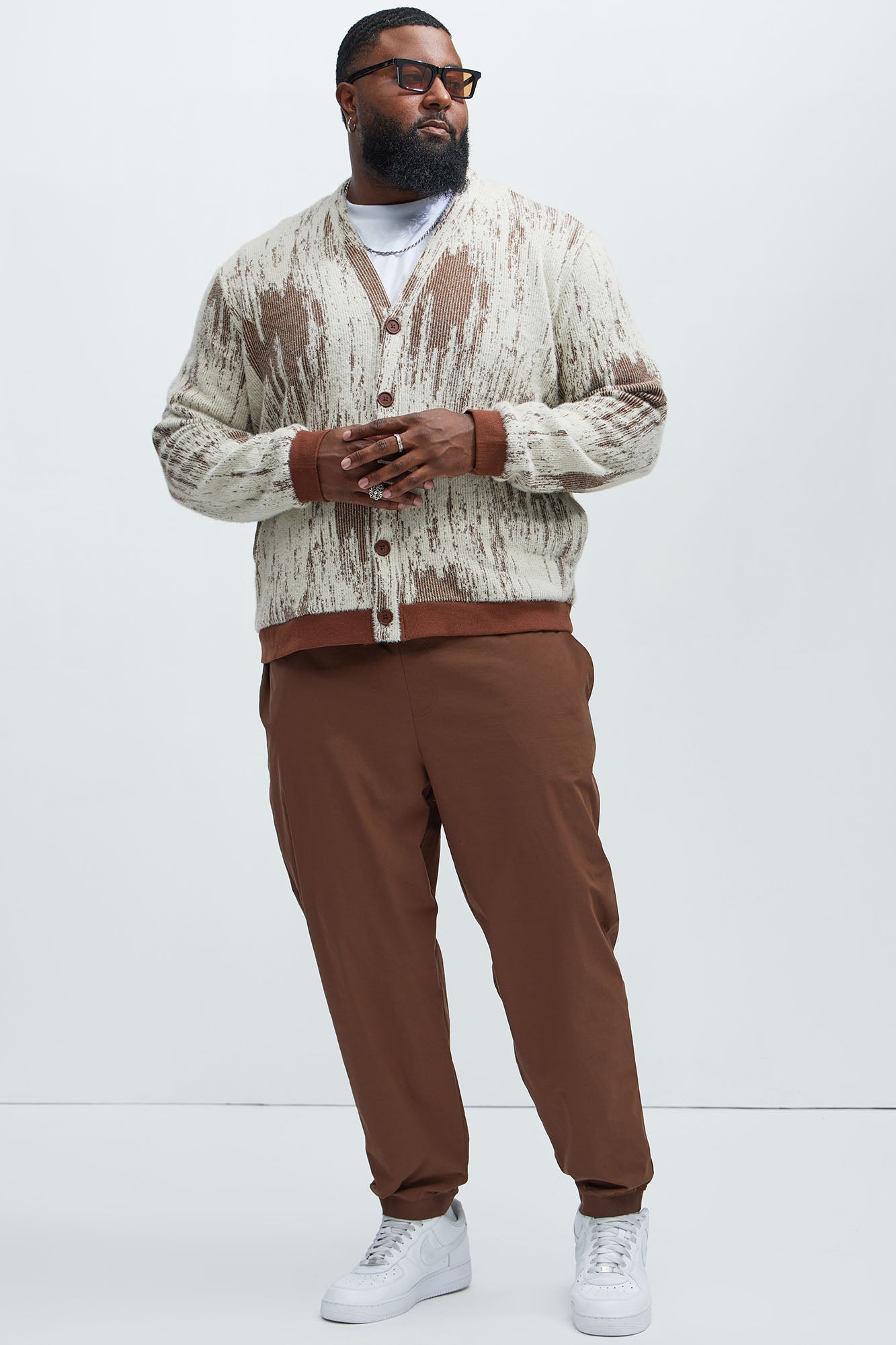 Livin' That Life Mohair Cardigan - Brown/combo