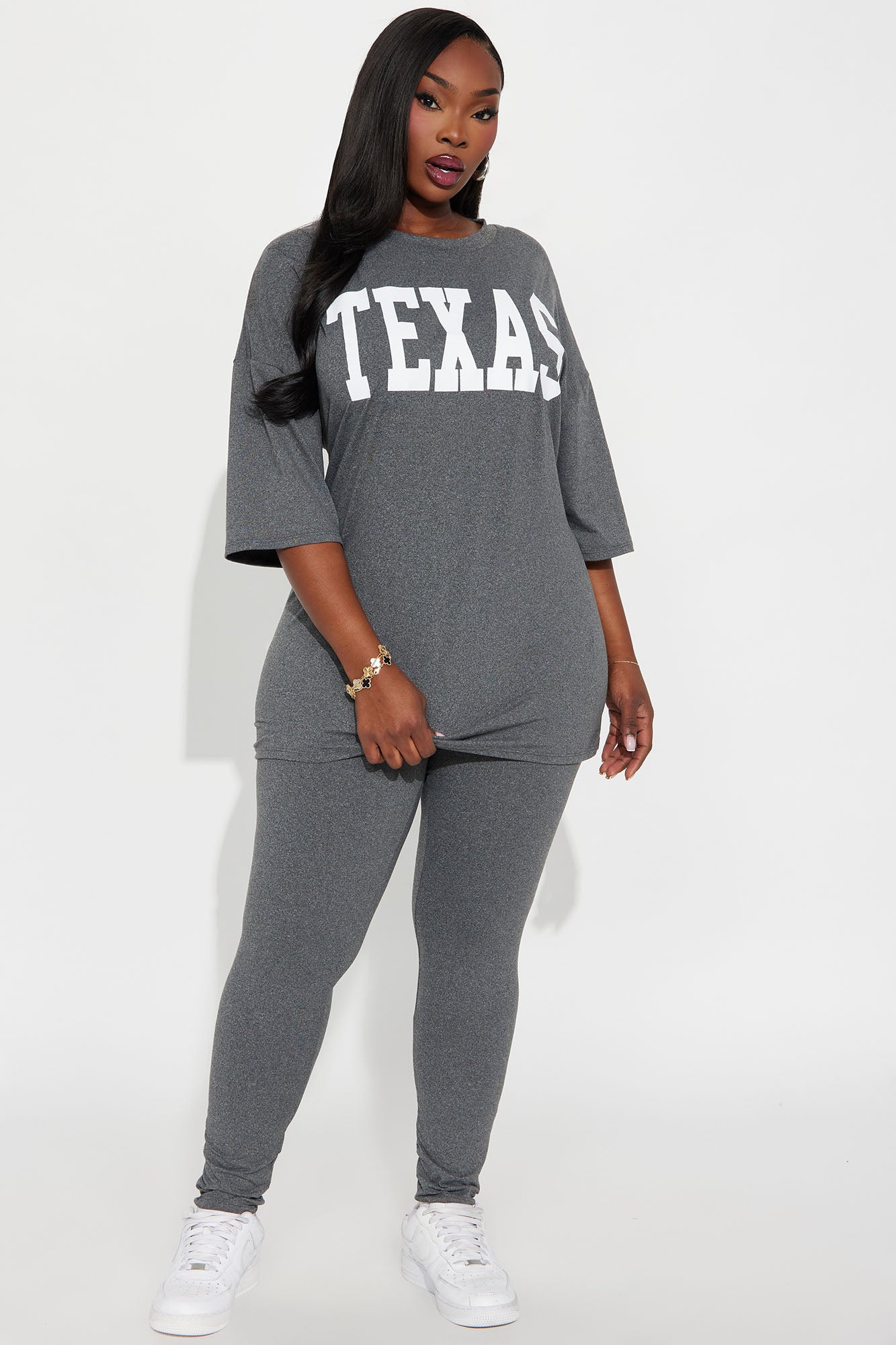 Texas Vibe Legging Pant Set - Grey