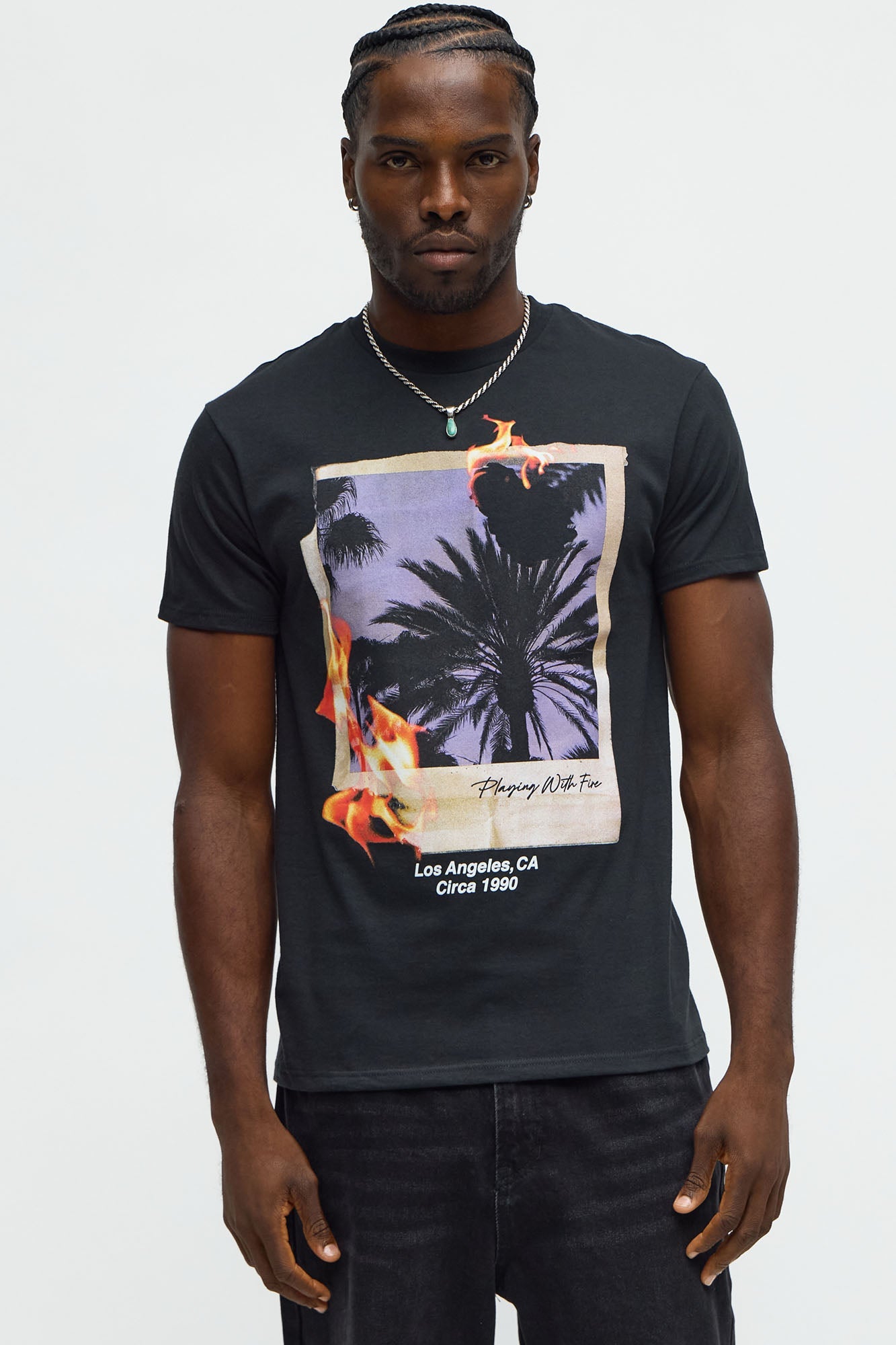 LA Burnt Polaroid Short Sleeve Tee - Black