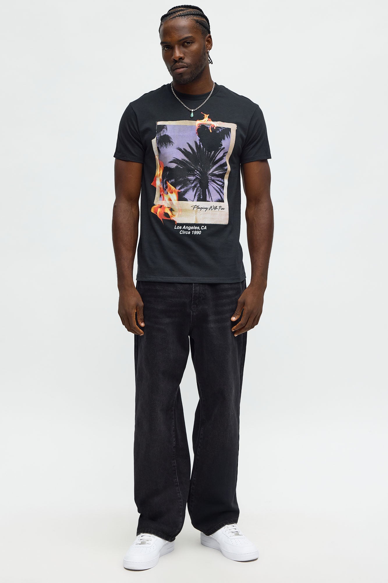 LA Burnt Polaroid Short Sleeve Tee - Black