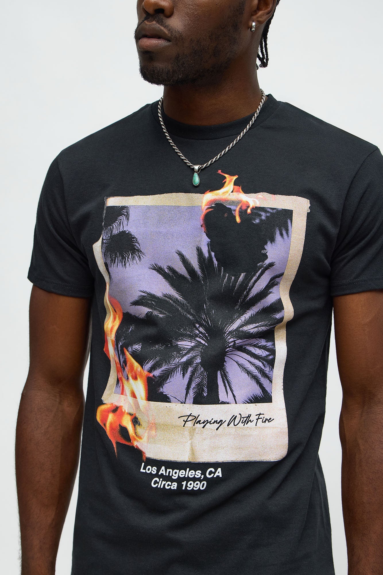 LA Burnt Polaroid Short Sleeve Tee - Black