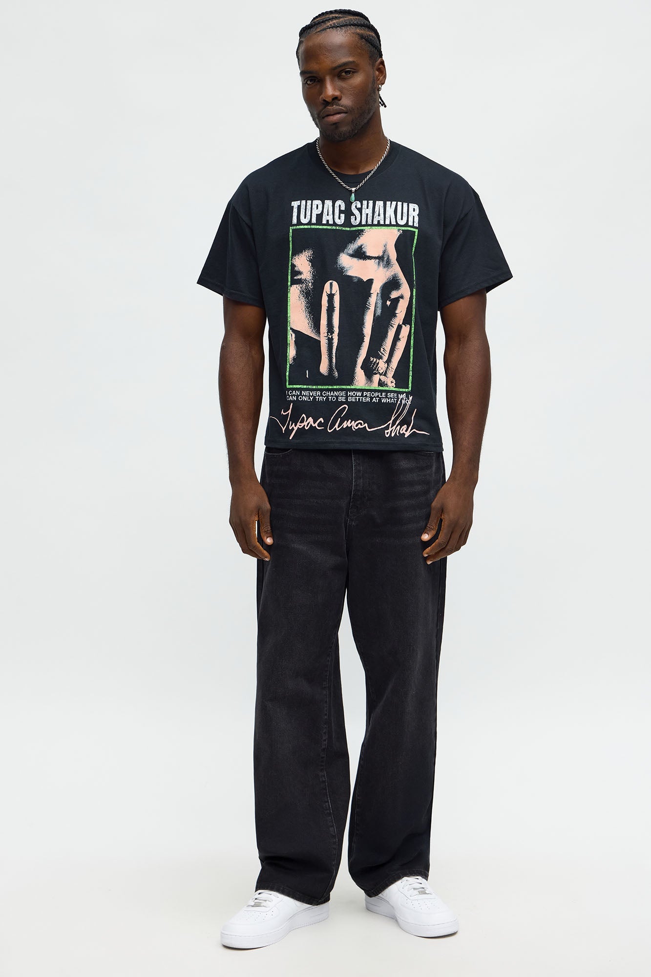 Tupac Shakur Oversized Short Sleeve Tee - Black