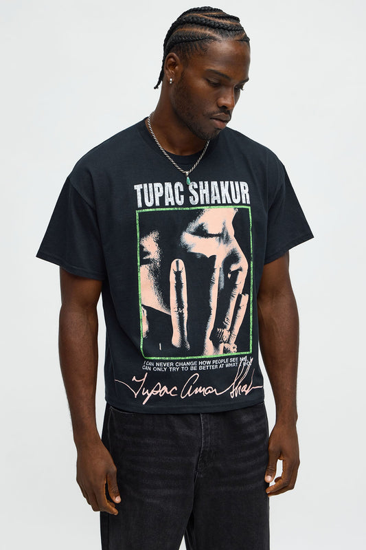 Tupac Shakur Oversized Short Sleeve Tee - Black