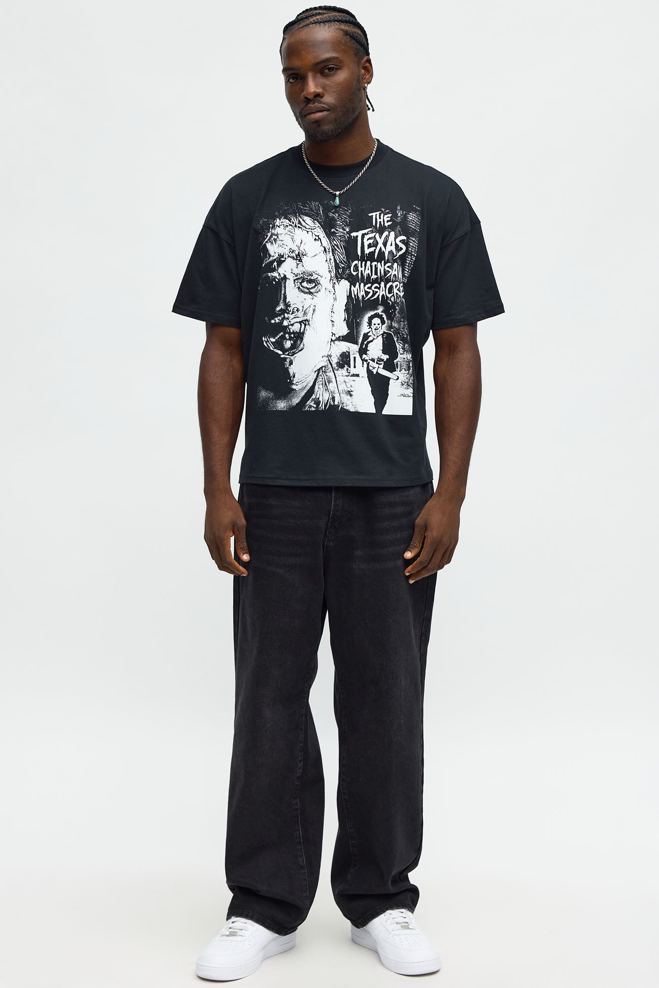 The Texas Chainsaw Massacre Who Will Survive Oversized Short Sleeve Tee - Black