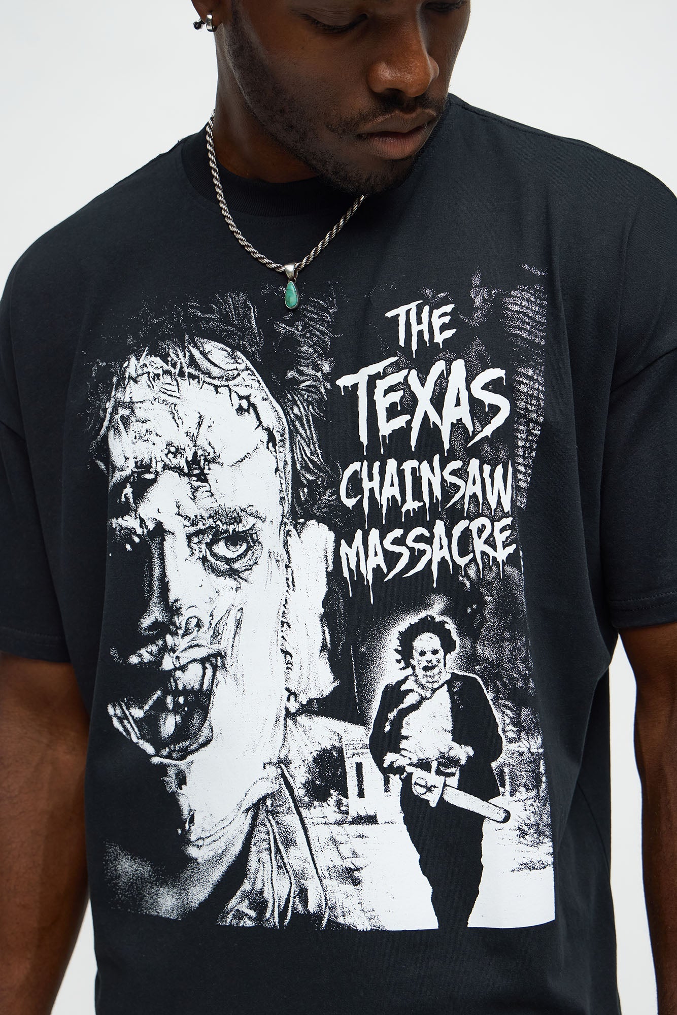 The Texas Chainsaw Massacre Who Will Survive Oversized Short Sleeve Tee - Black