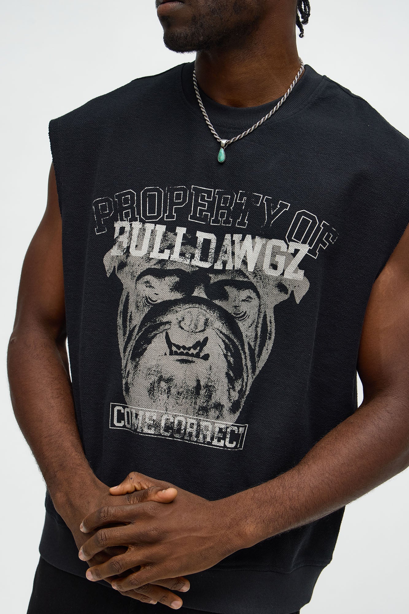 Come Correct Reverse Fleece Muscle Tee - Black