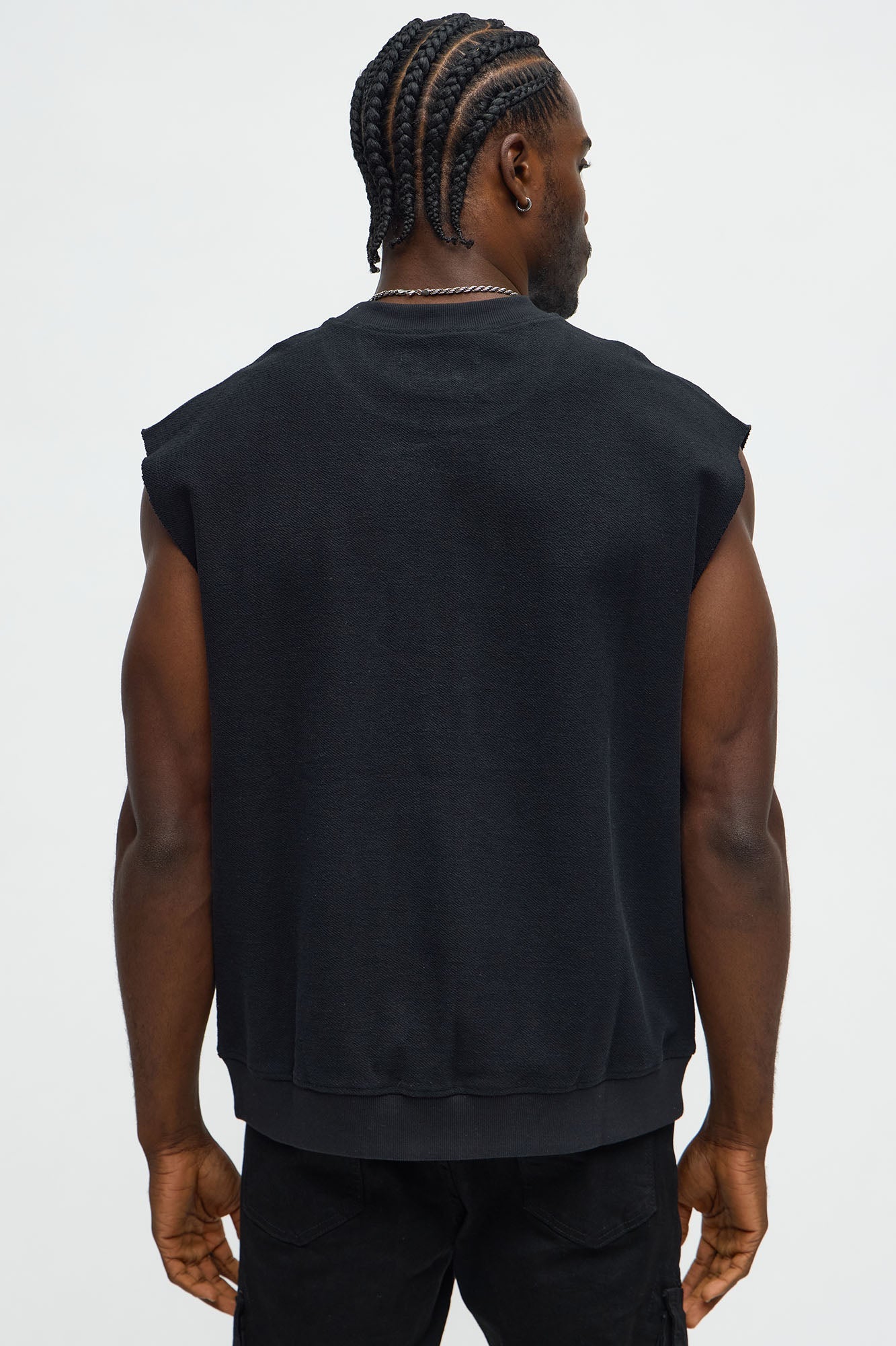 Come Correct Reverse Fleece Muscle Tee - Black