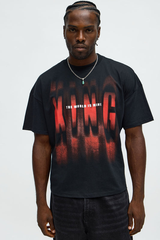 King The World Is Mine Oversized Short Sleeve Tee - Black