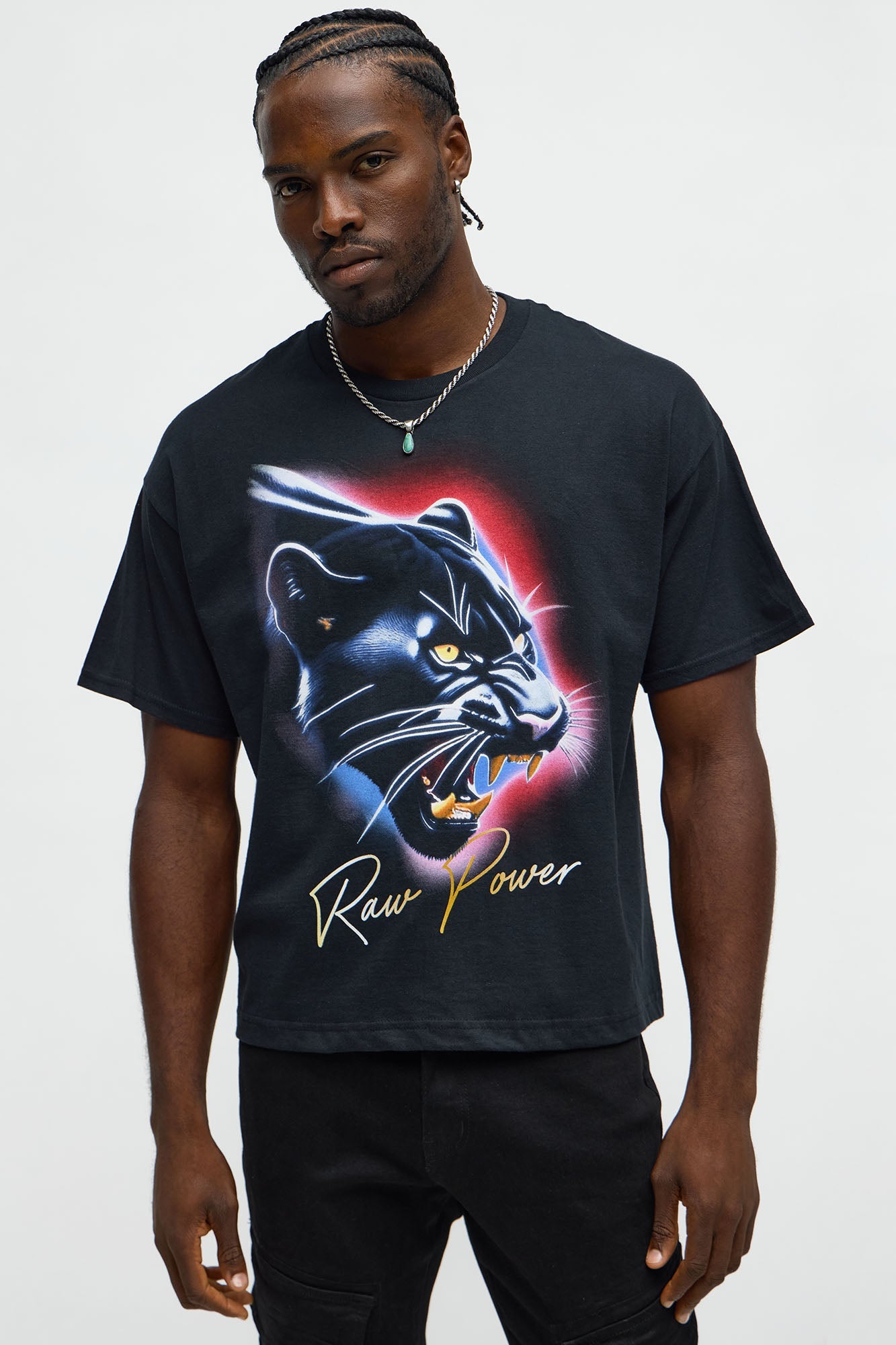 Raw Power Boxy Short Sleeve Tee - Black