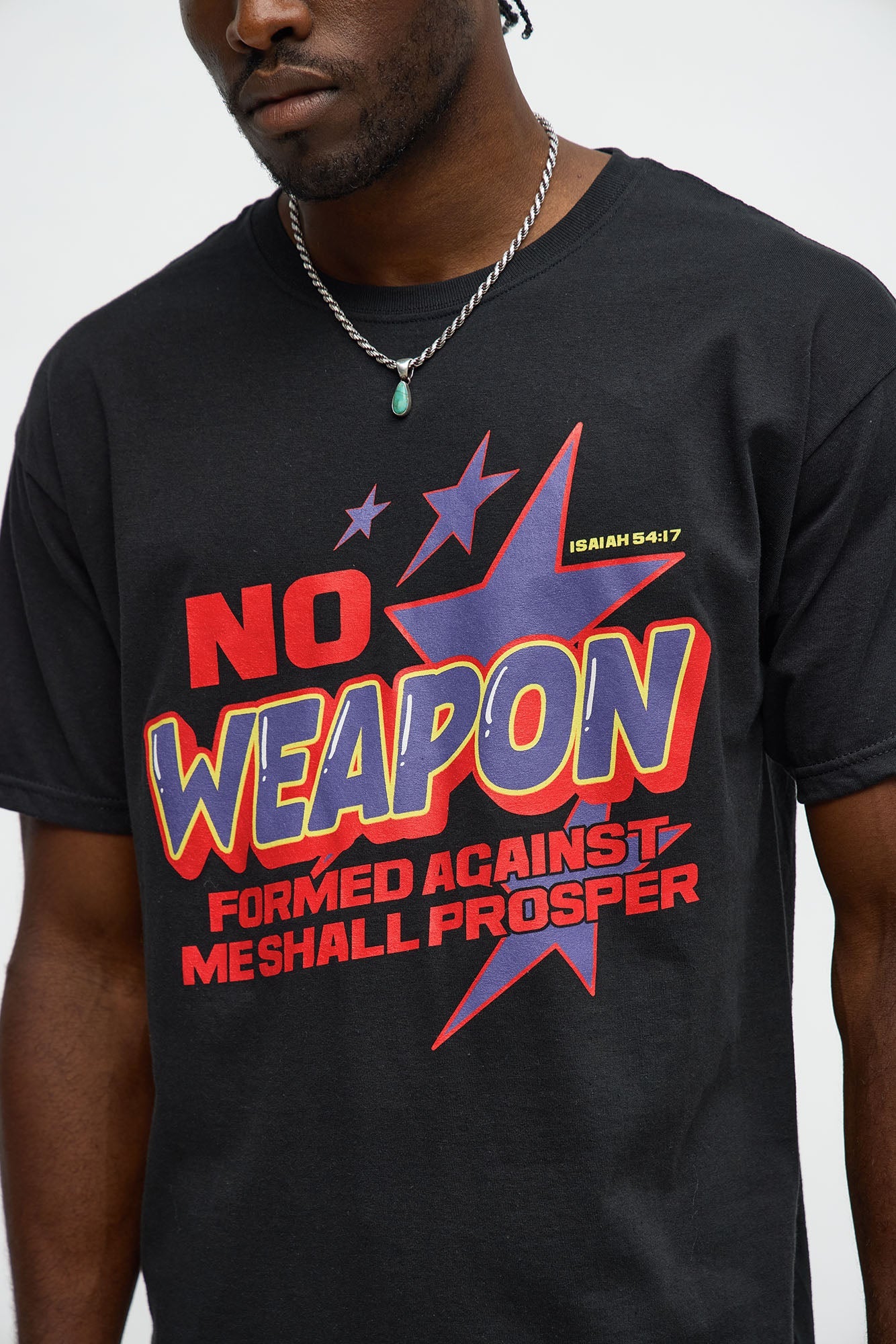 Isaiah 54 Verse 17 NJKV Short Sleeve Tee - Black