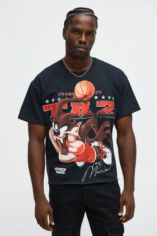 Looney Tunes Chicago Taz Short Sleeve Tee - Black