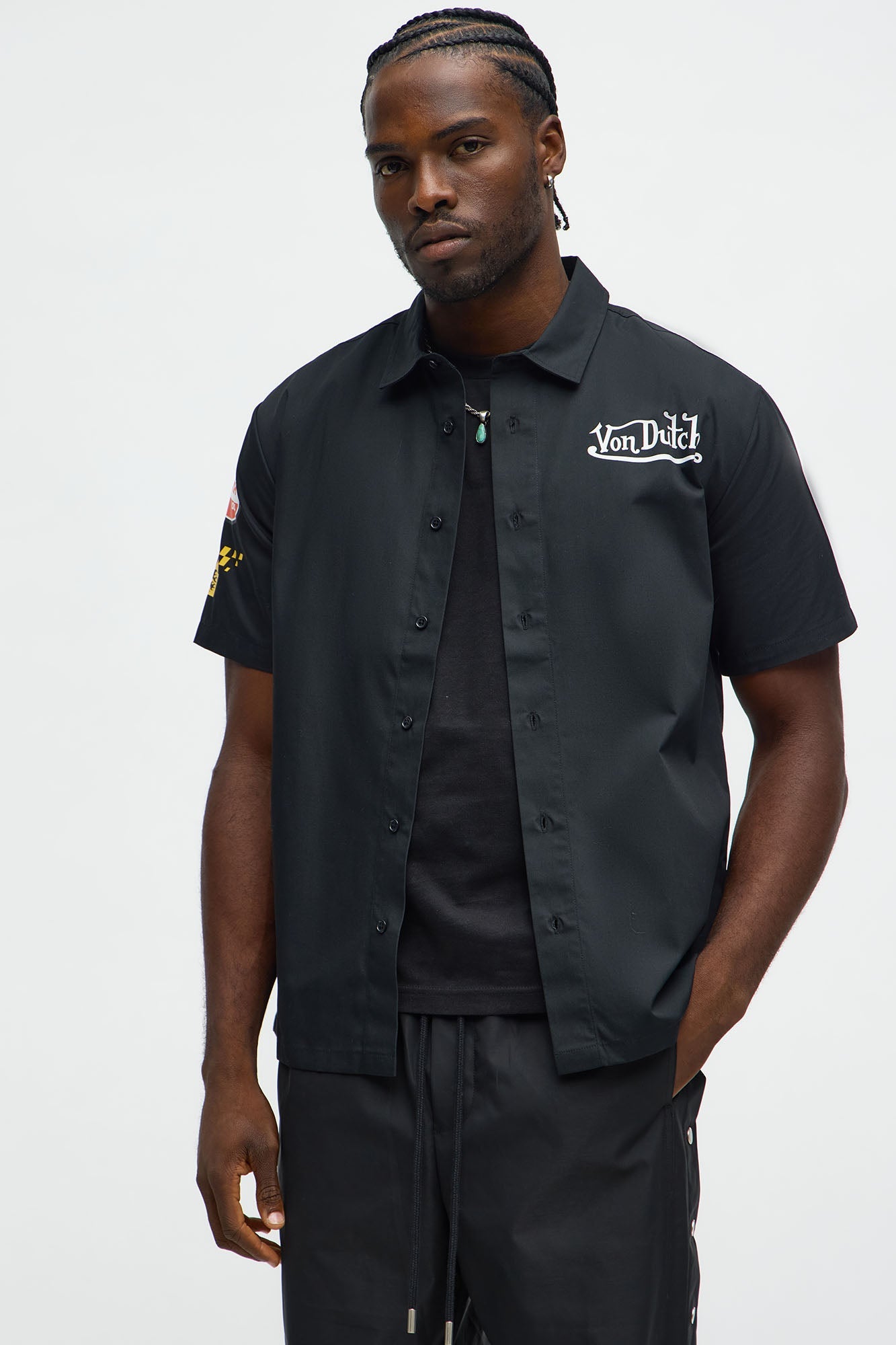 Von Dutch Cities Button Up Shirt - Black
