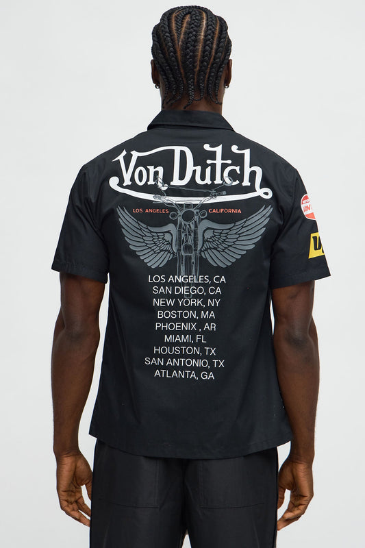 Von Dutch Cities Button Up Shirt - Black