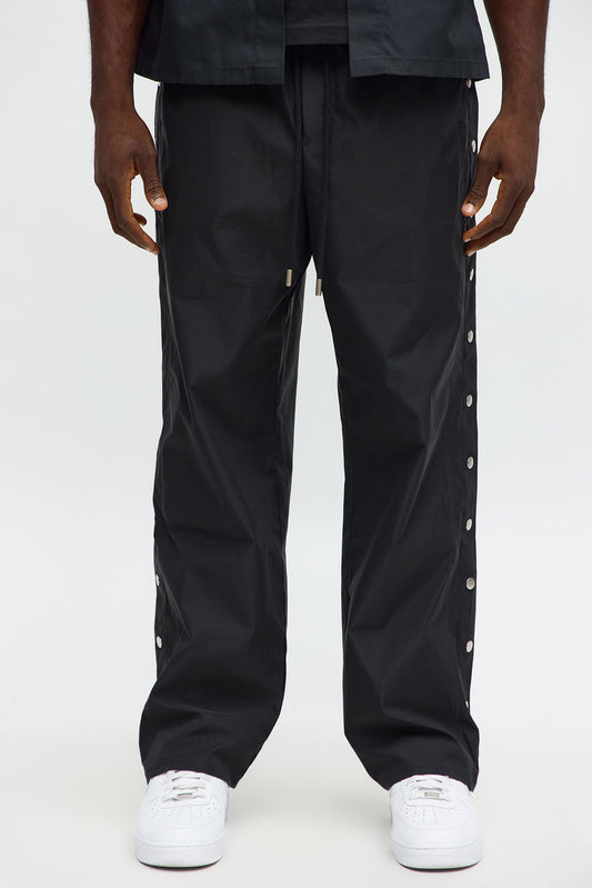 Baggy Lose Control Snap Button Pant - Black