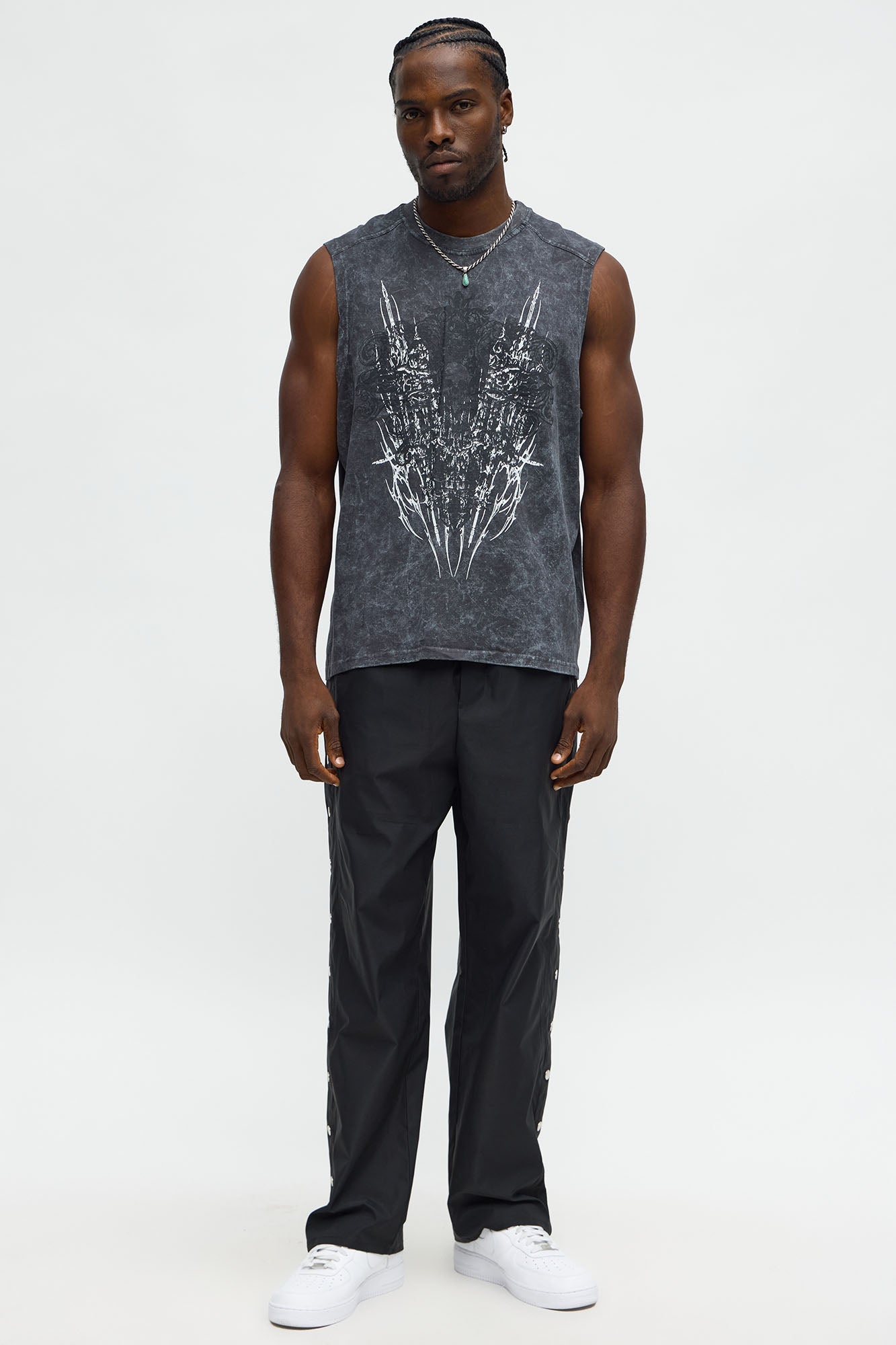 Colliding Muscle Tee - Black Wash