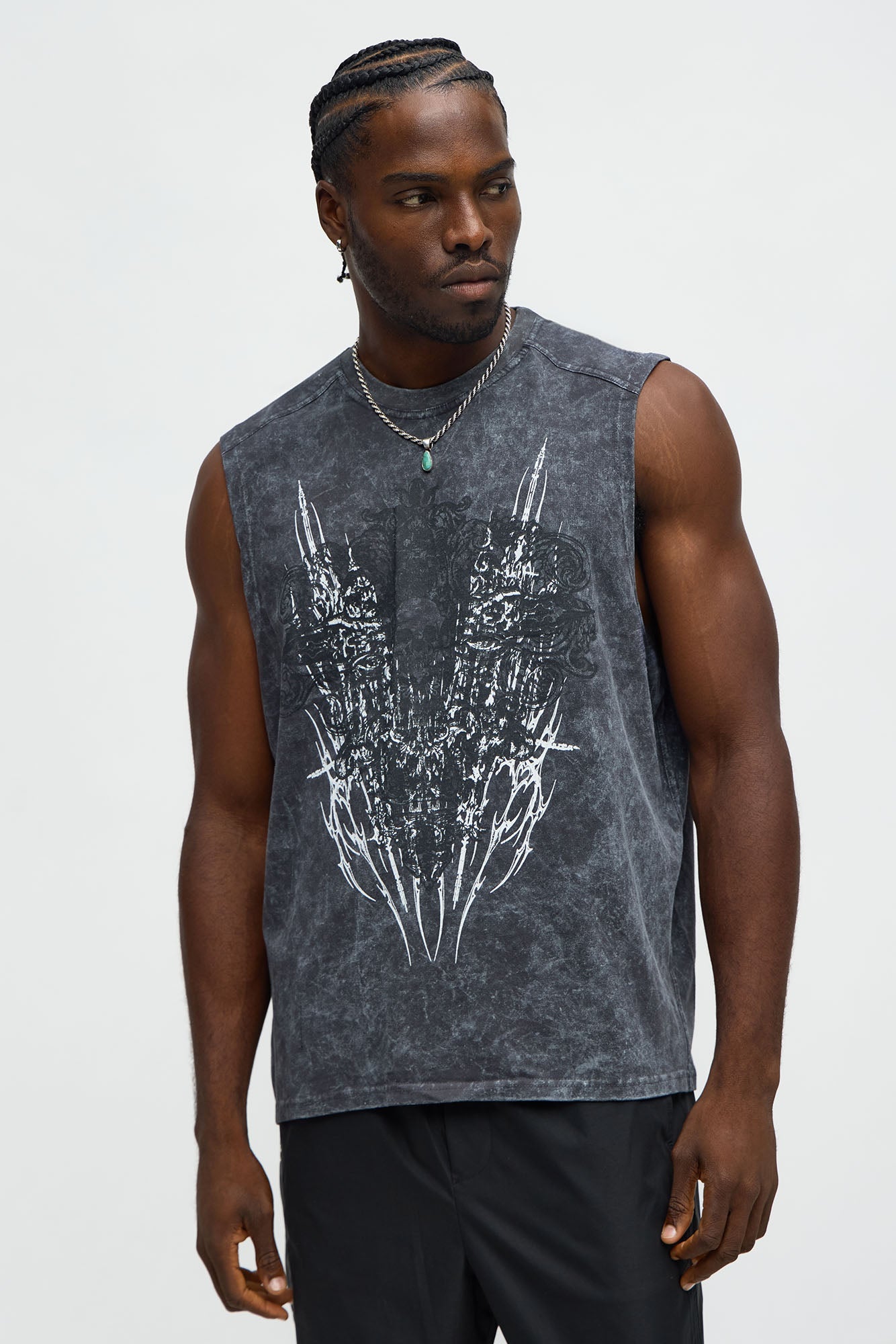 Colliding Muscle Tee - Black Wash