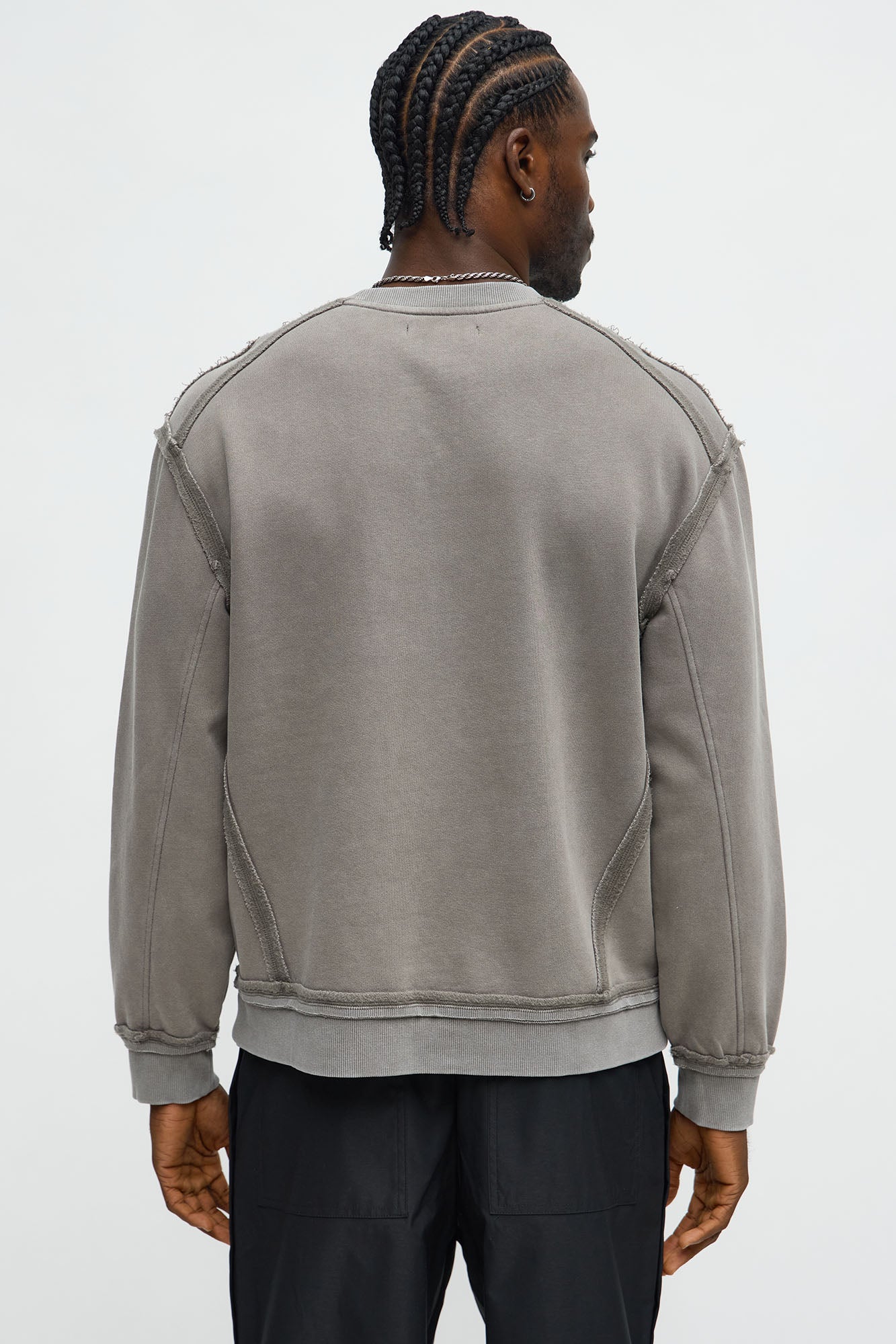 Tyson Breezy Exposed Seams Crewneck Sweatshirt - Grey